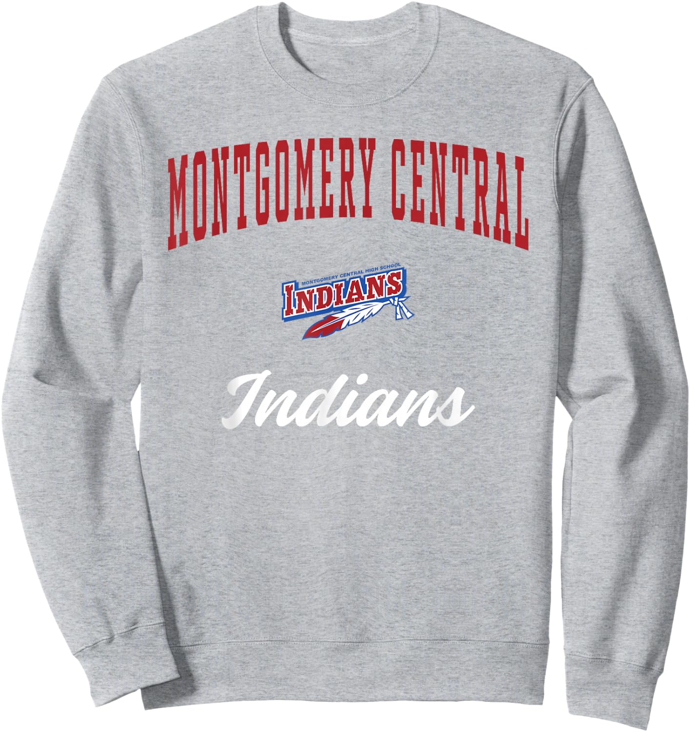 Montgomery Central High School Indians Sweatshirt - Sweatshirt | Ash