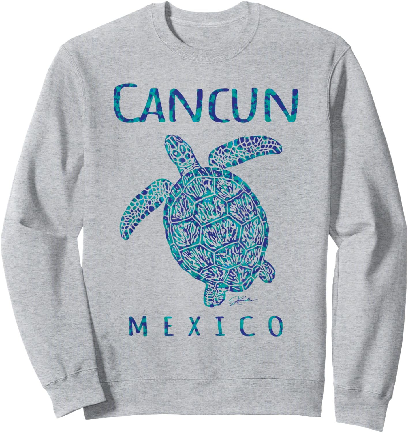 JCombs: Cancun, Mexico, Sea Turtle, Beach Sweatshirt - Sweatshirt | Ash