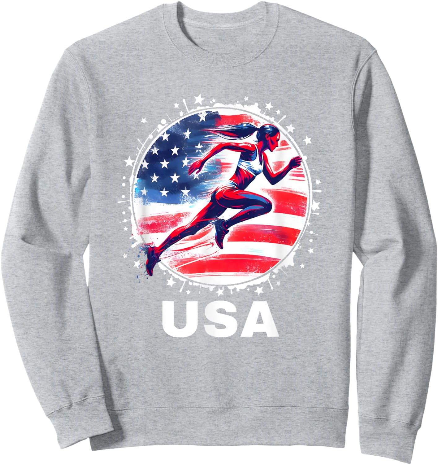Track and Field USA Men Women Kids Track Apparel USA Sweatshirt - Sweatshirt | Ash