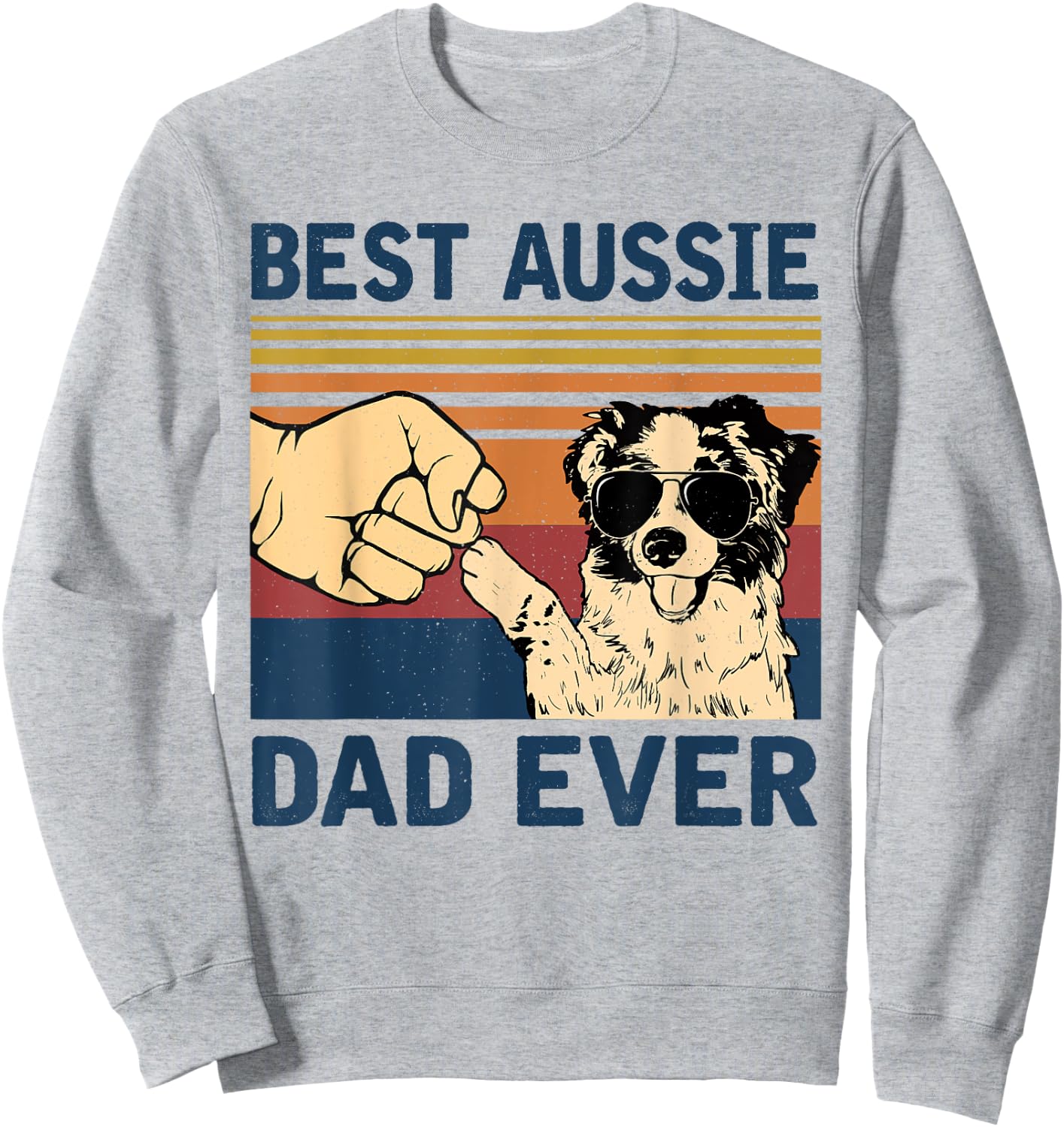 Best Aussie Dad Ever Vintage Aussie Dog Men Sweatshirt - Sweatshirt | Ash