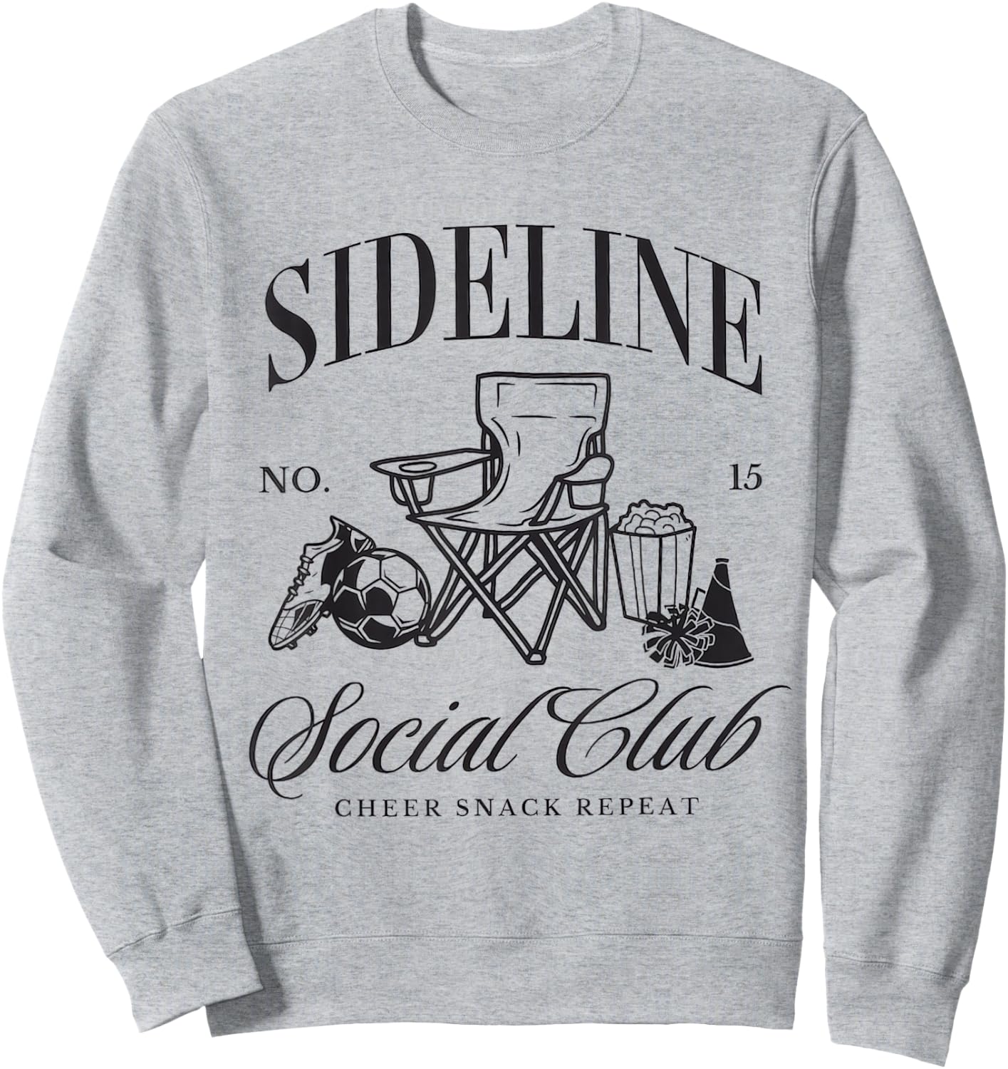 Women Sideline Social Club Soccer Mom Game Day Mothers Day Sweatshirt - Sweatshirt | Ash