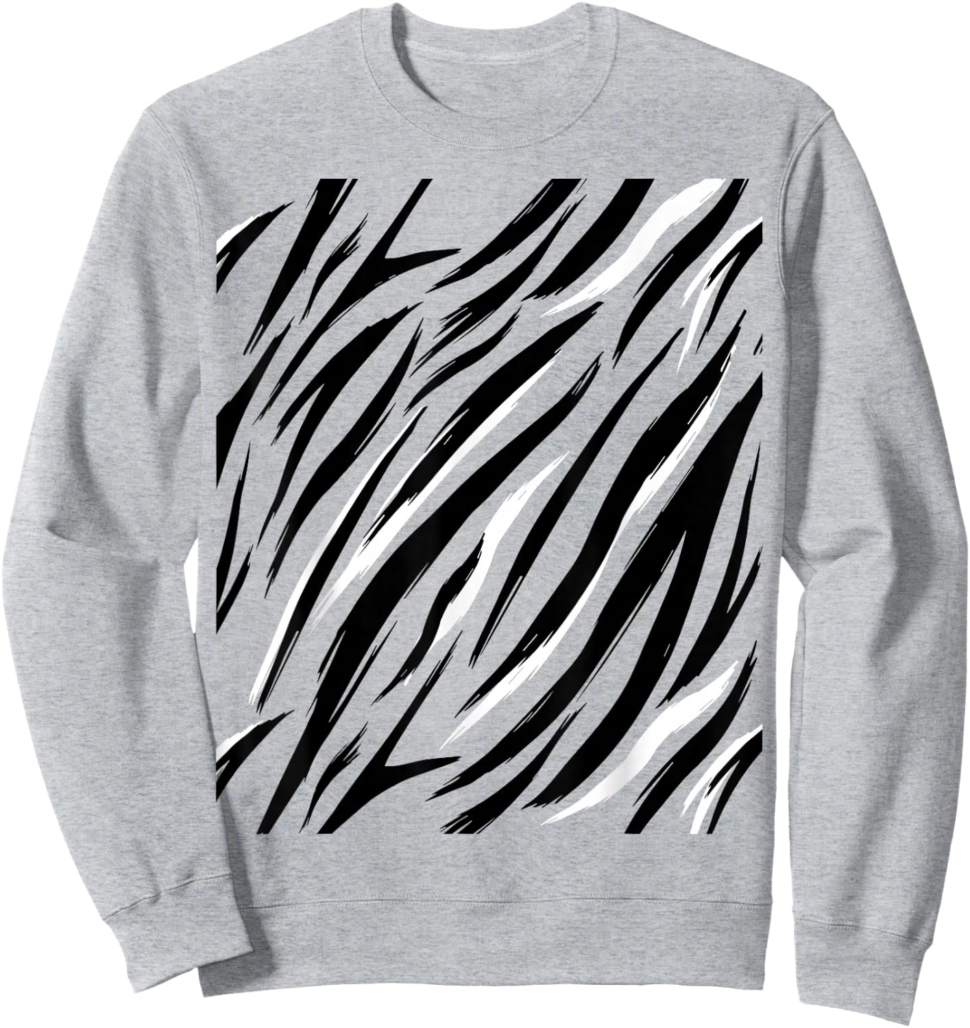 Tiger Print Stripes Animal Cute Easy Halloween Costume Sweatshirt - Sweatshirt | Ash