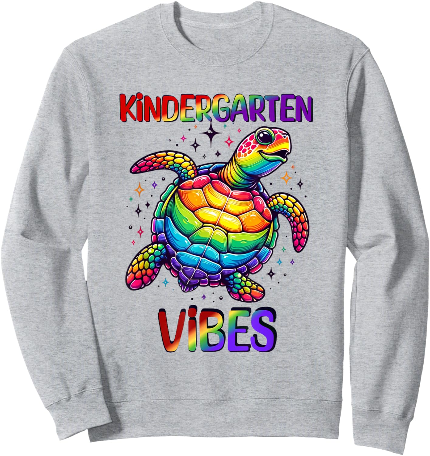 Kindergarten Vibes Sea Turtle Boys Girls Teacher School Sweatshirt - Sweatshirt | Ash