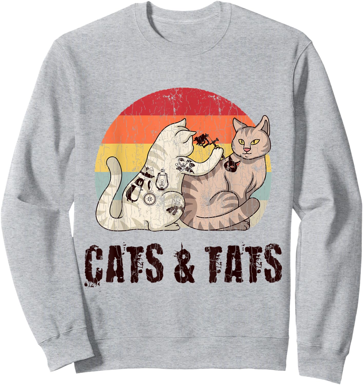 Cats And Tats Tattoo Cute Funny Gift Sweatshirt - Sweatshirt | Ash