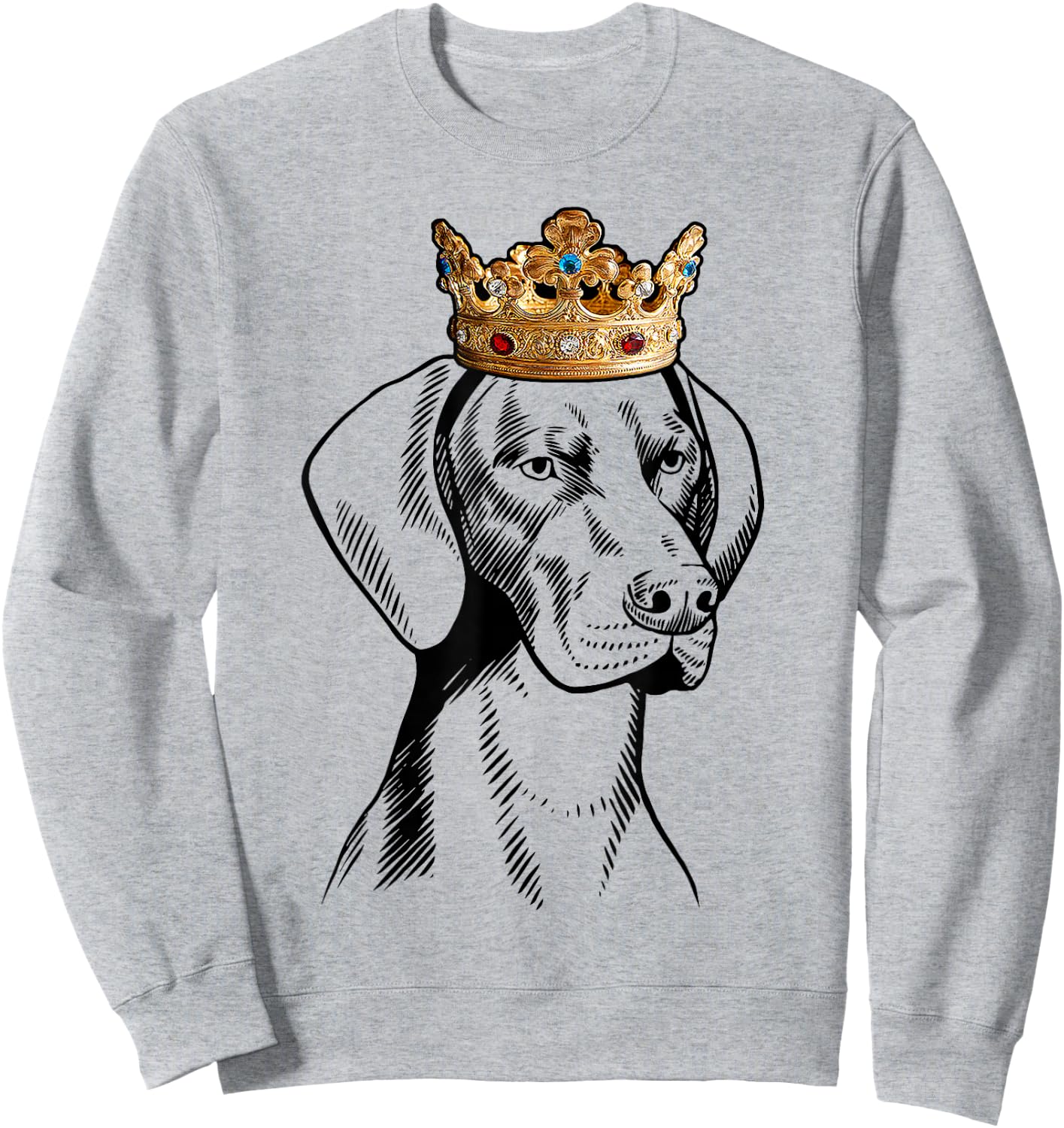 German Shorthaired Pointer Dog Wearing Crown Sweatshirt - Sweatshirt | Ash