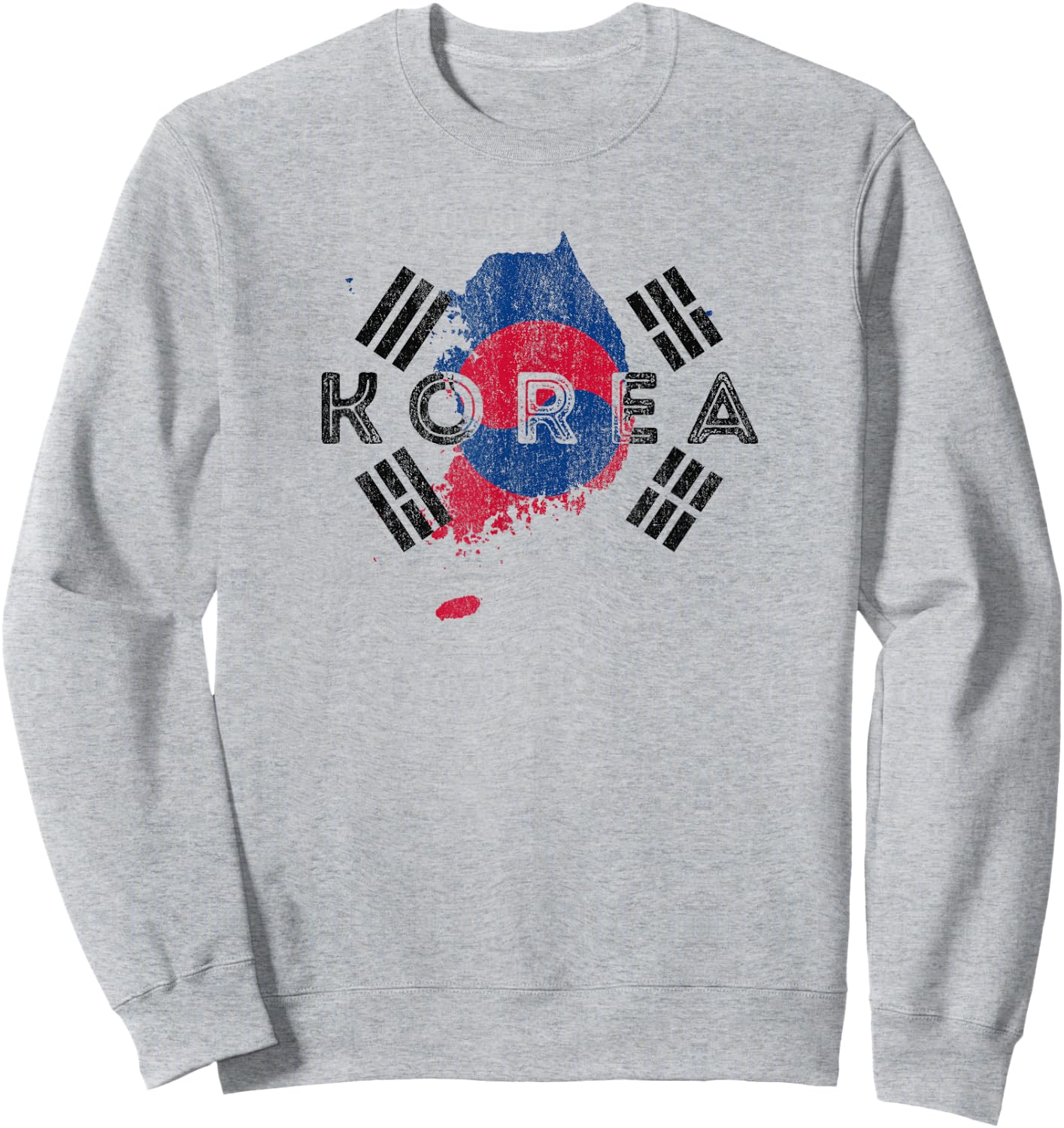 Korean Map and Flag - Unique Korea Word Art Souvenir Sweatshirt - Sweatshirt | Ash