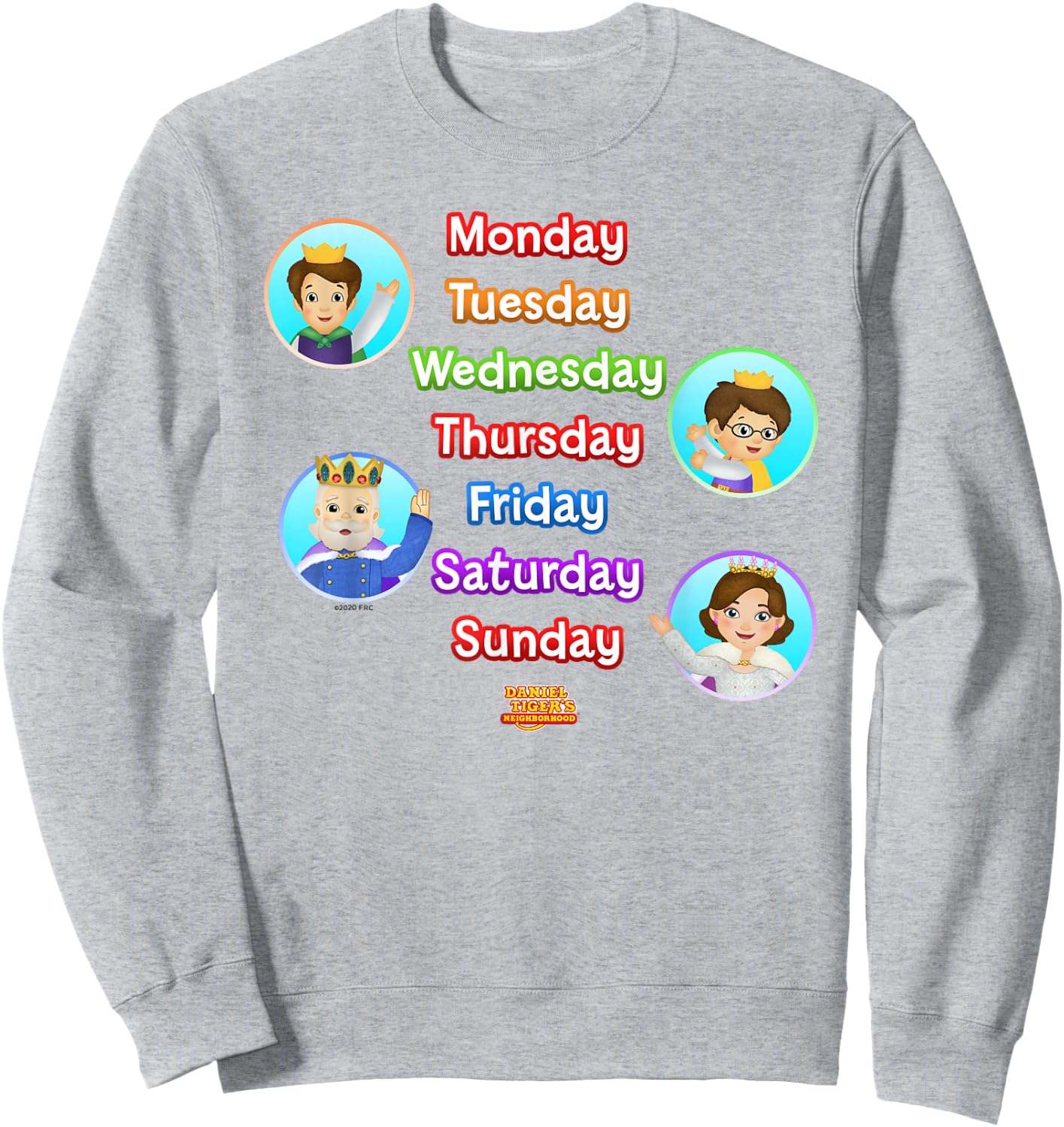 Daniel Tiger's Neighborhood: Royal Days of the Week Sweatshirt - Sweatshirt | Ash