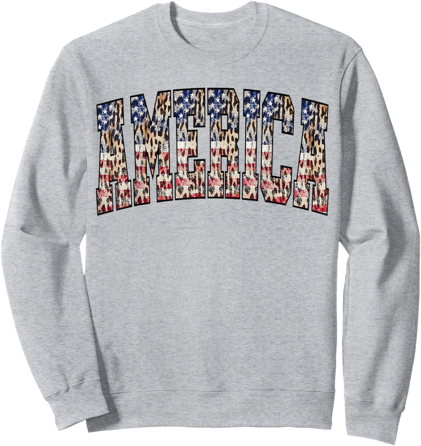 America Flag Leopard Tie Dye Patriotic 4th Of July Sweatshirt - Sweatshirt | Ash