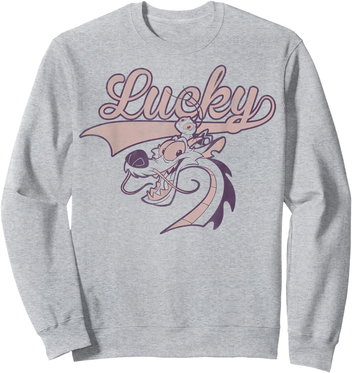 Disney Mulan Mushu and CRI-Kee Lucky Portrait Sweatshirt - Sweatshirt | Ash