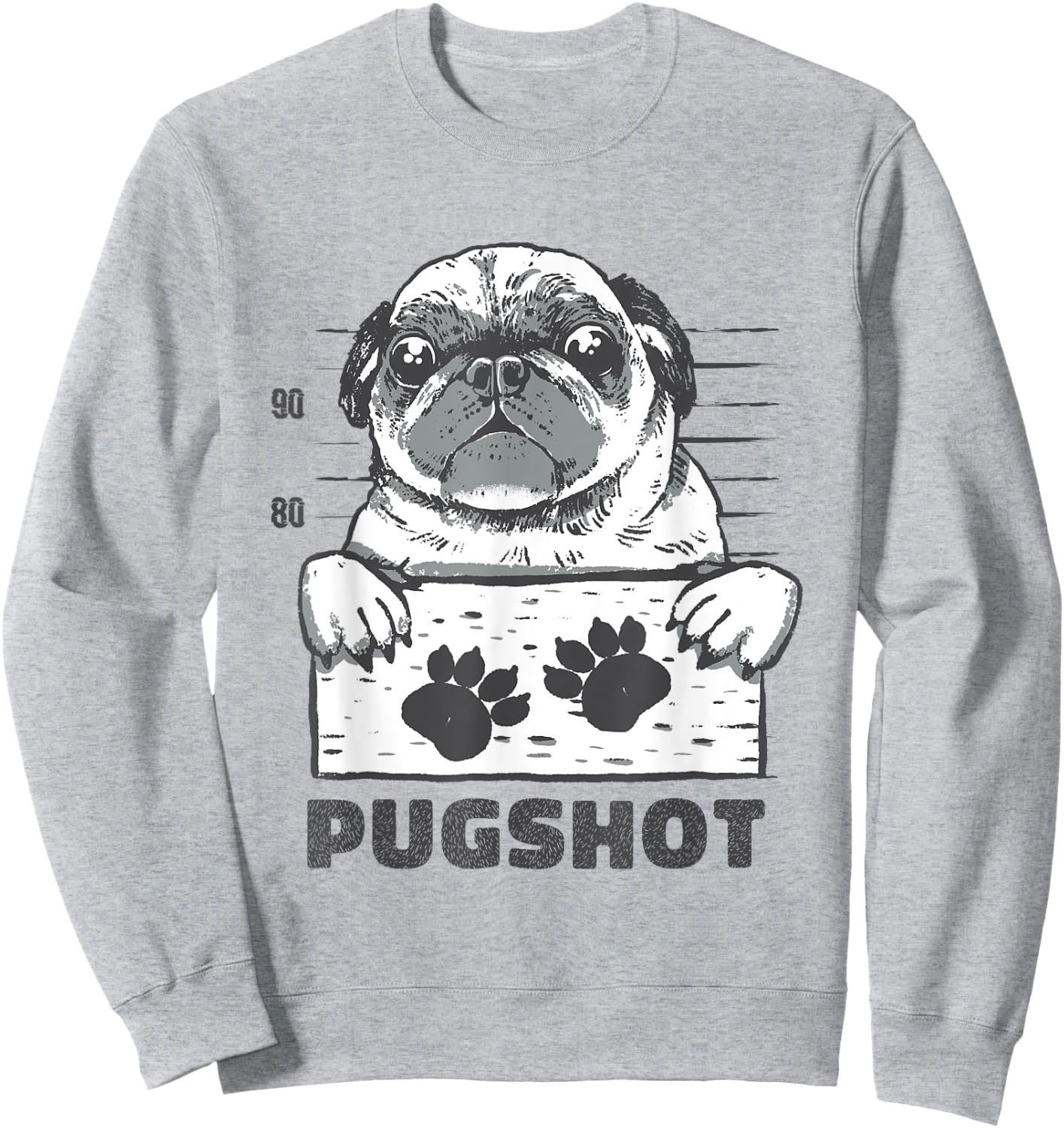 Pugshot - Pug Sweatshirt - Sweatshirt | Ash