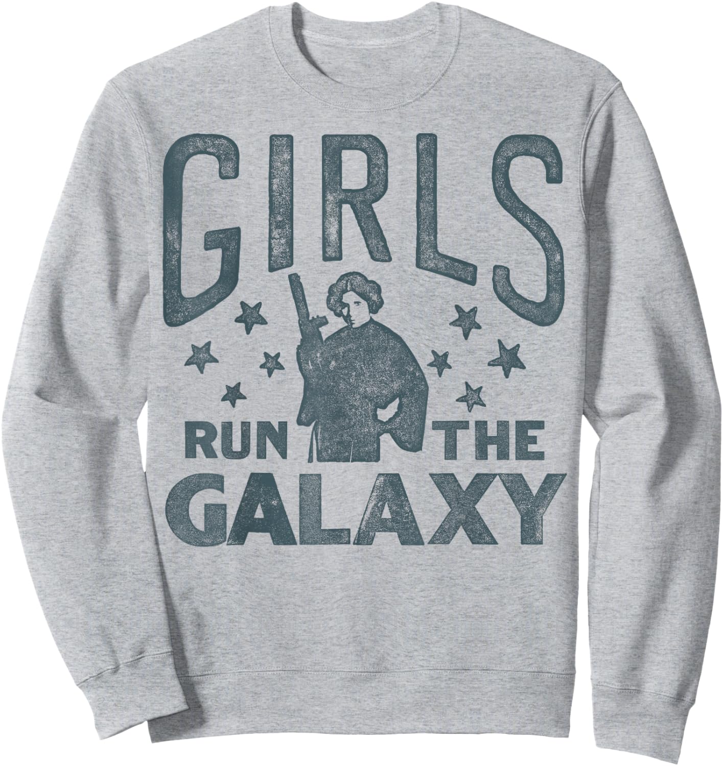 Star Wars Princess Leia Girls Run The Galaxy Stamp Sweatshirt - Sweatshirt | Ash
