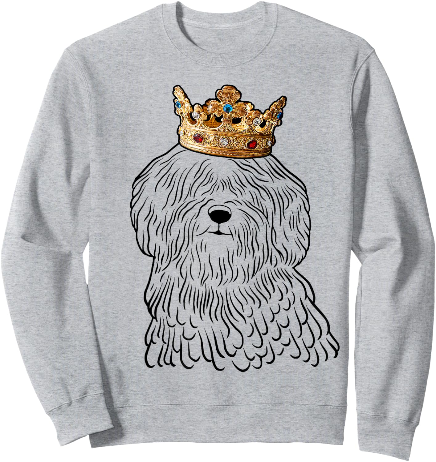 Puli Dog Wearing Crown Sweatshirt - Sweatshirt | Ash