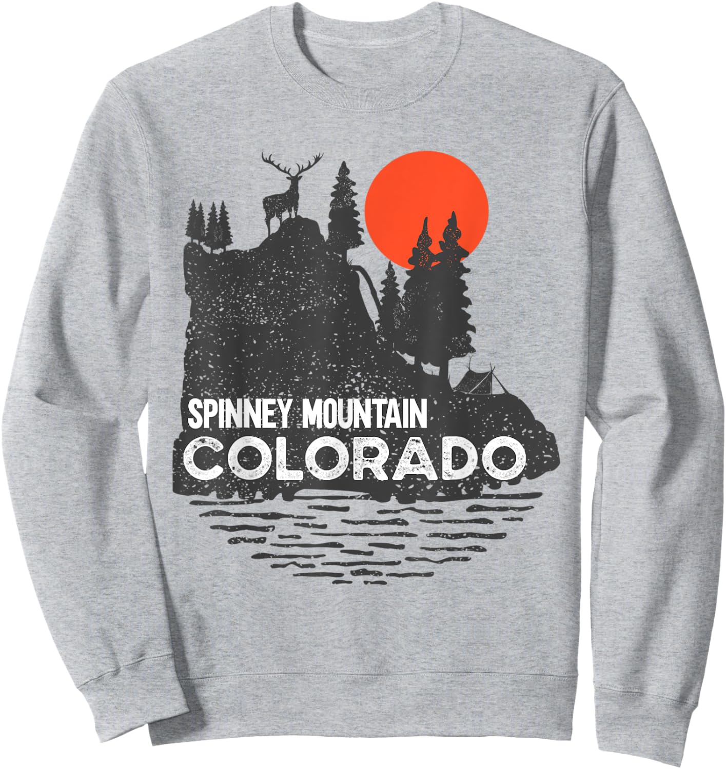 Spinney Mountain Colorado hiking camping nature deer design Sweatshirt - Sweatshirt | Ash