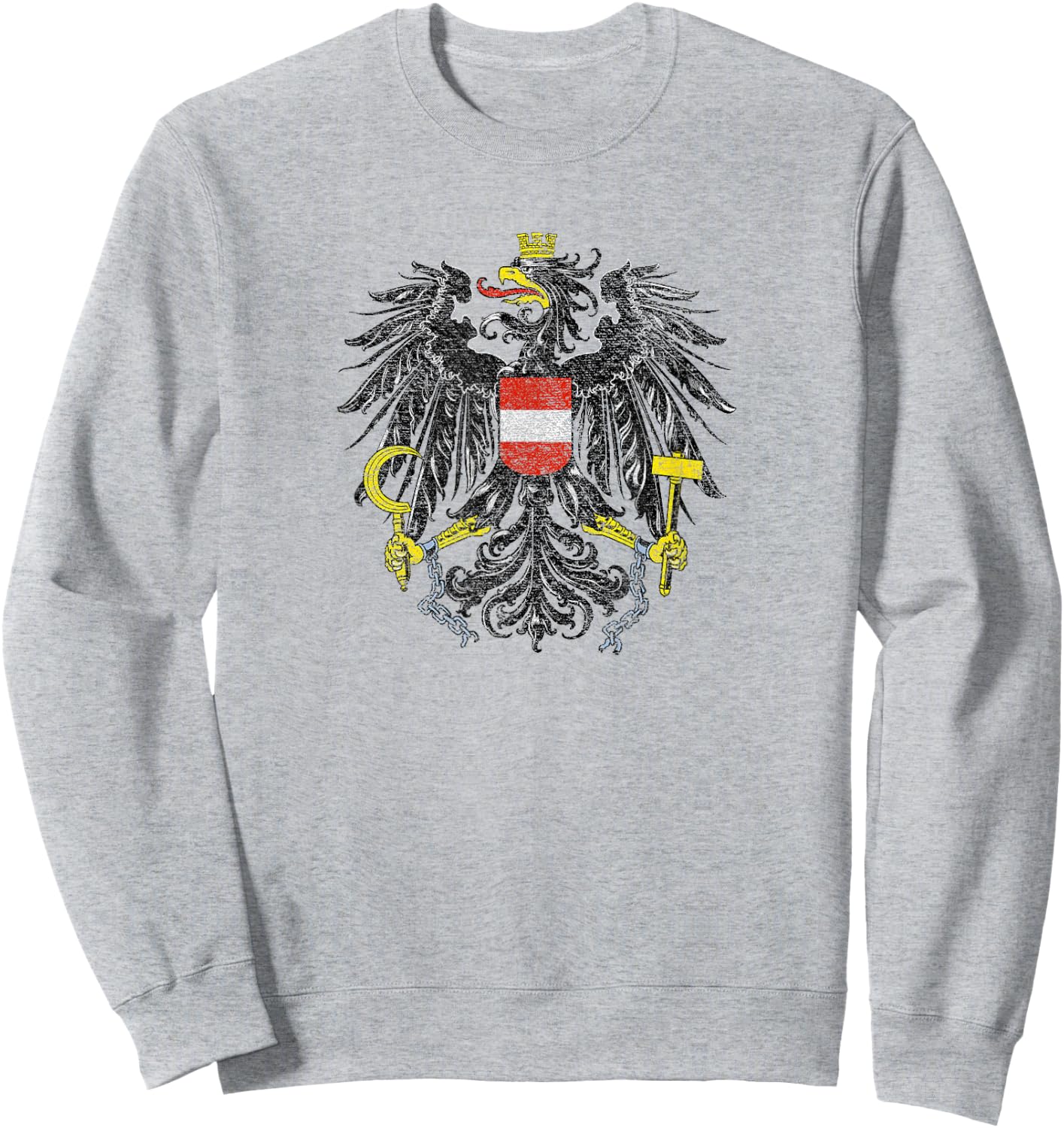 Austria Coat of Arms Flag Bundesadler Eagle Vienna Salzburg Sweatshirt - Sweatshirt | Ash