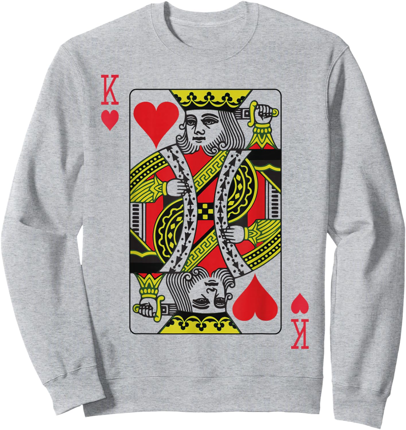 KING of HEARTS Mardi Gras carnival costume playing card Sweatshirt - Sweatshirt | Ash