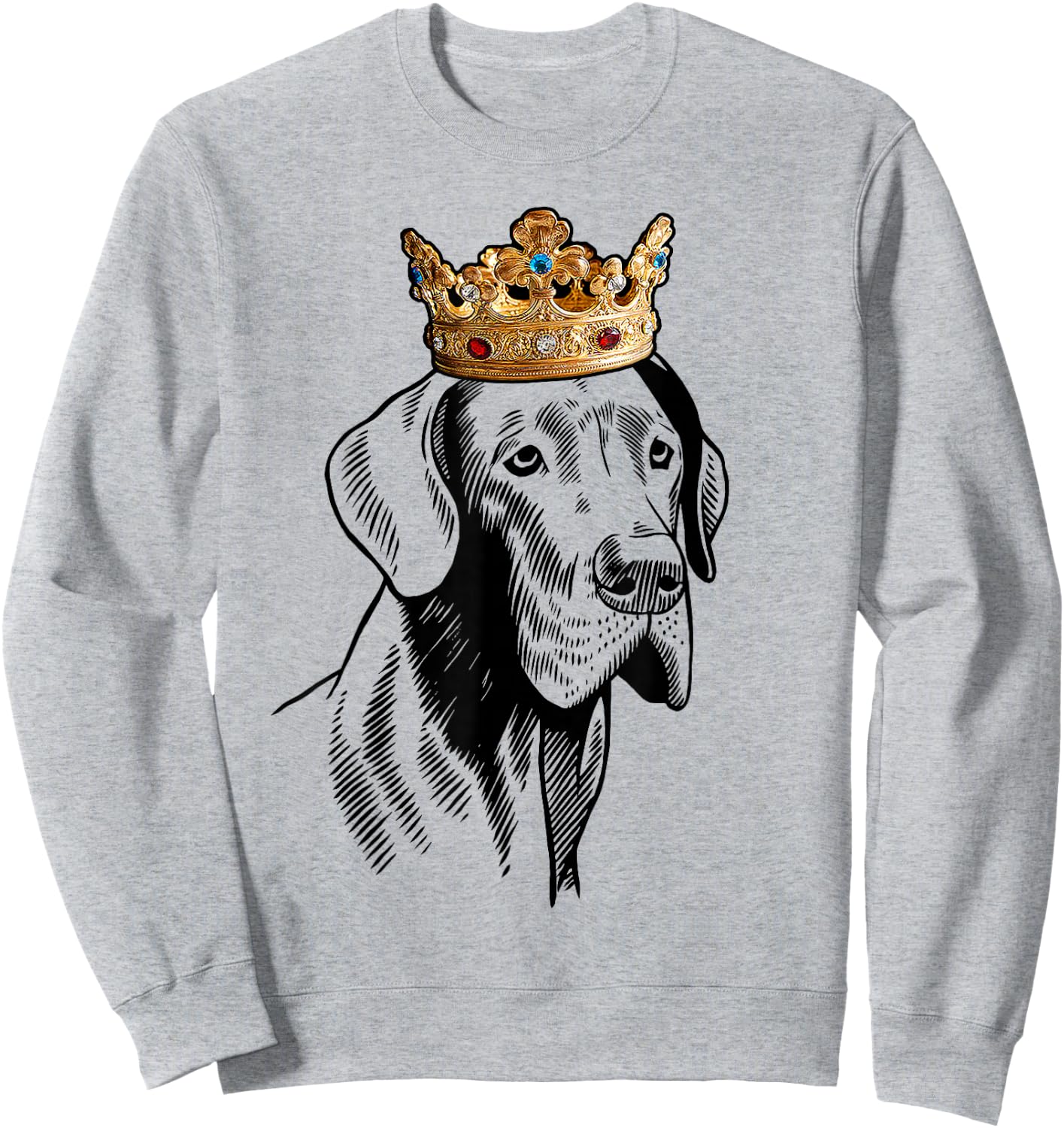 Great Dane Dog Wearing Crown Sweatshirt - Sweatshirt | Ash