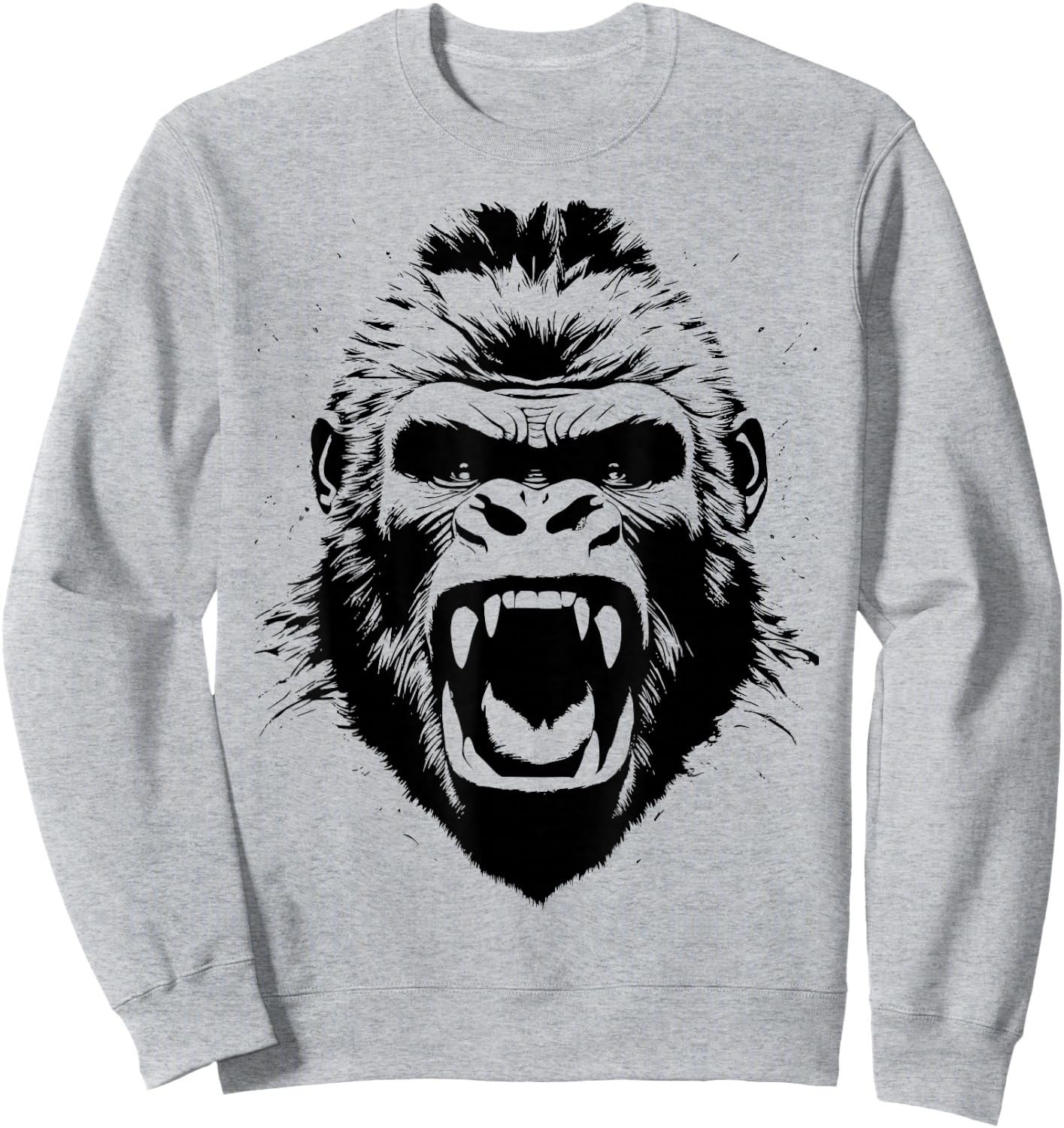 Gorilla Roaring Gorilla Monkey Men Women Children animal Sweatshirt - Sweatshirt | Ash