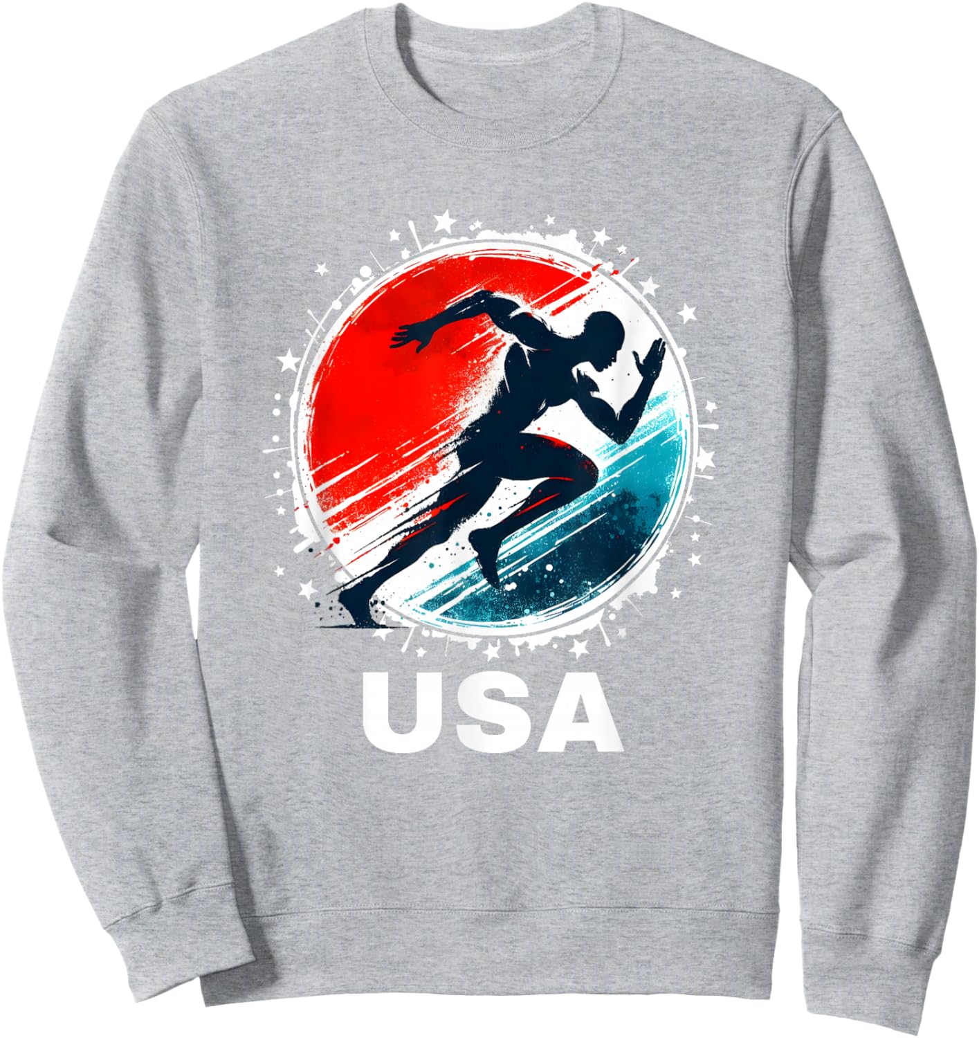 Track & Field USA Go USA Running USA Flag Track Field Sweatshirt - Sweatshirt | Ash