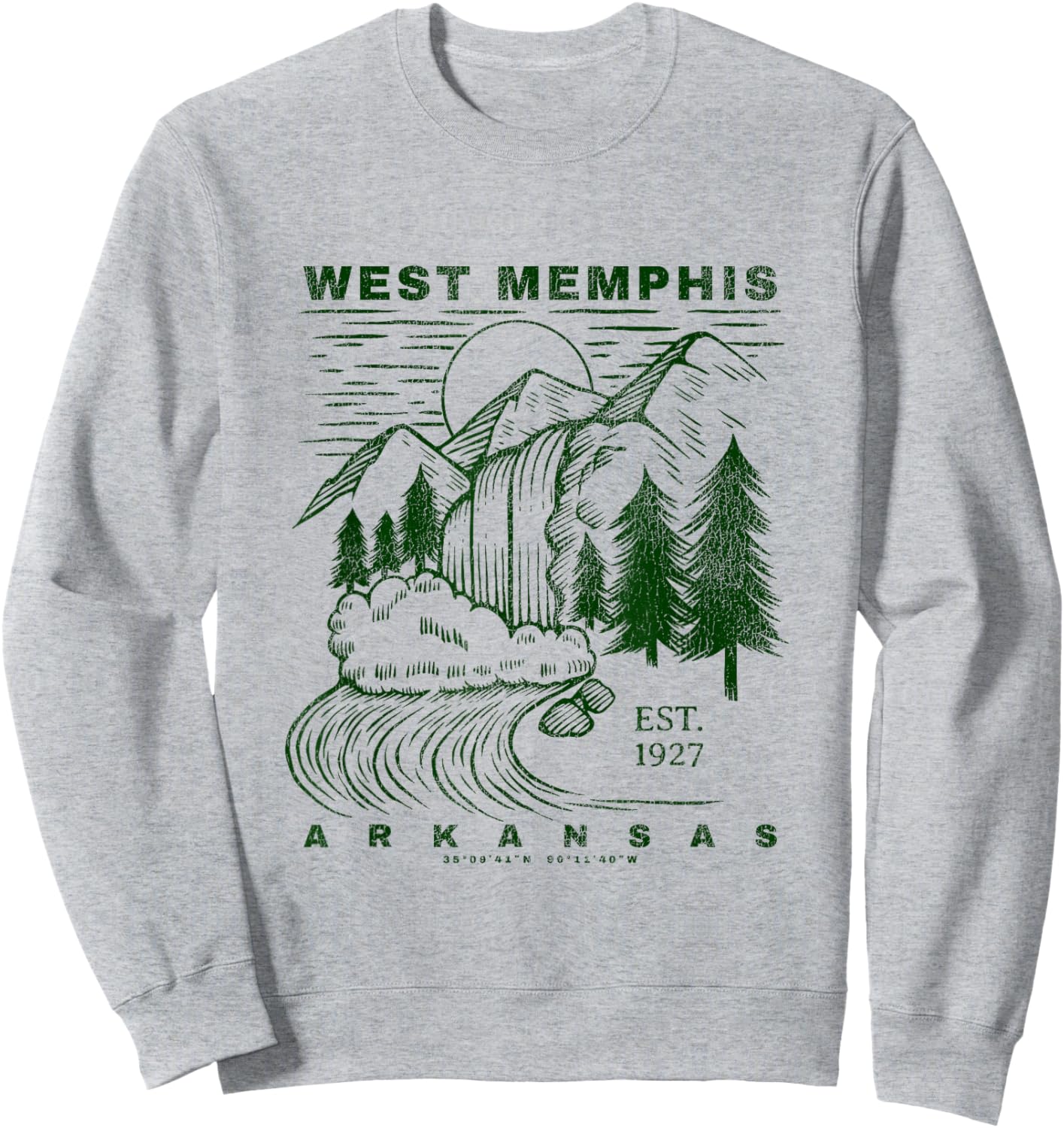 West Memphis Arkansas Neat Souvenir Rustic West Memphis Sweatshirt - Sweatshirt | Ash