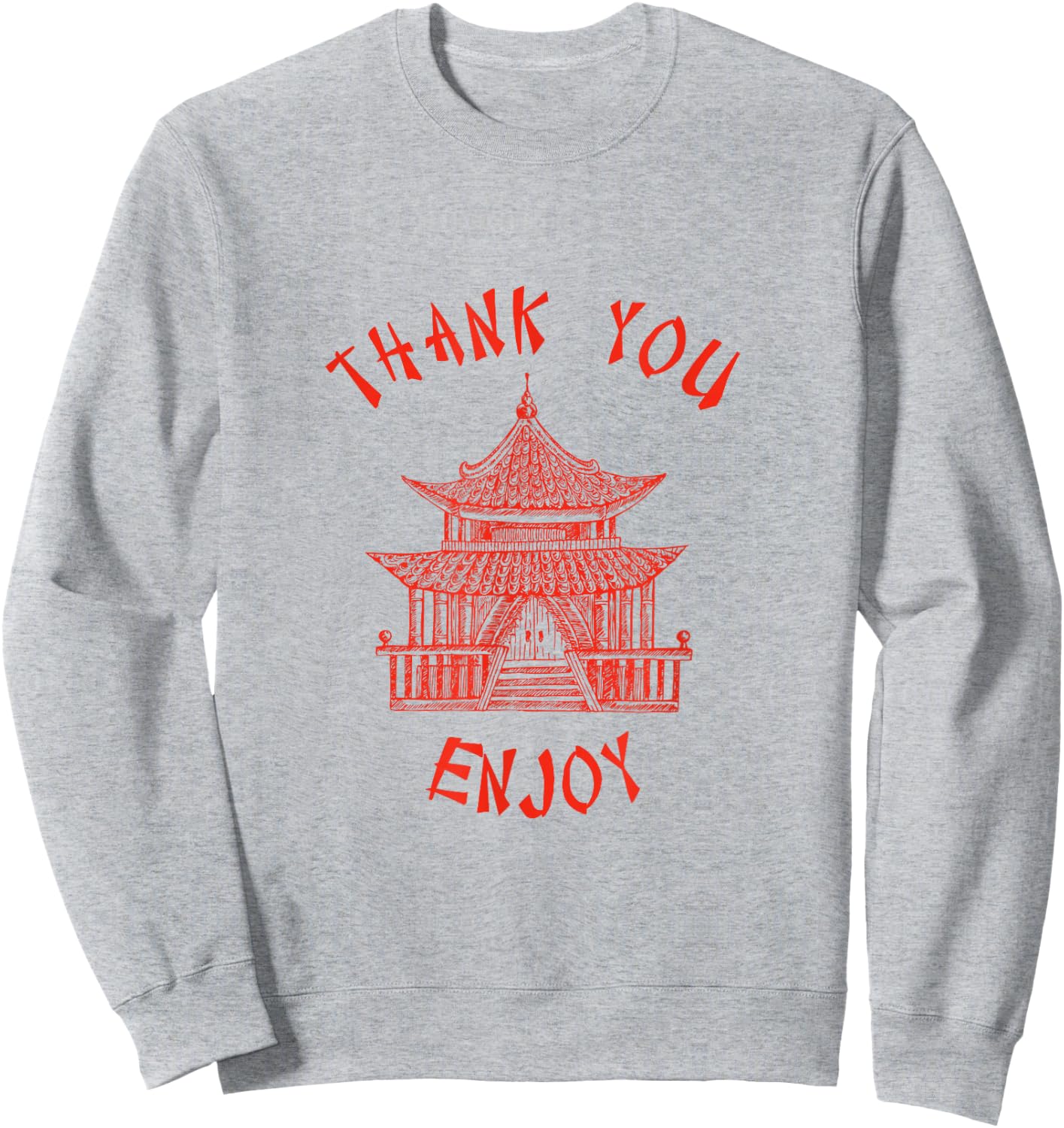 Chinese Take Out Container Traditional Fortune Cookie Fun Sweatshirt - Sweatshirt | Ash