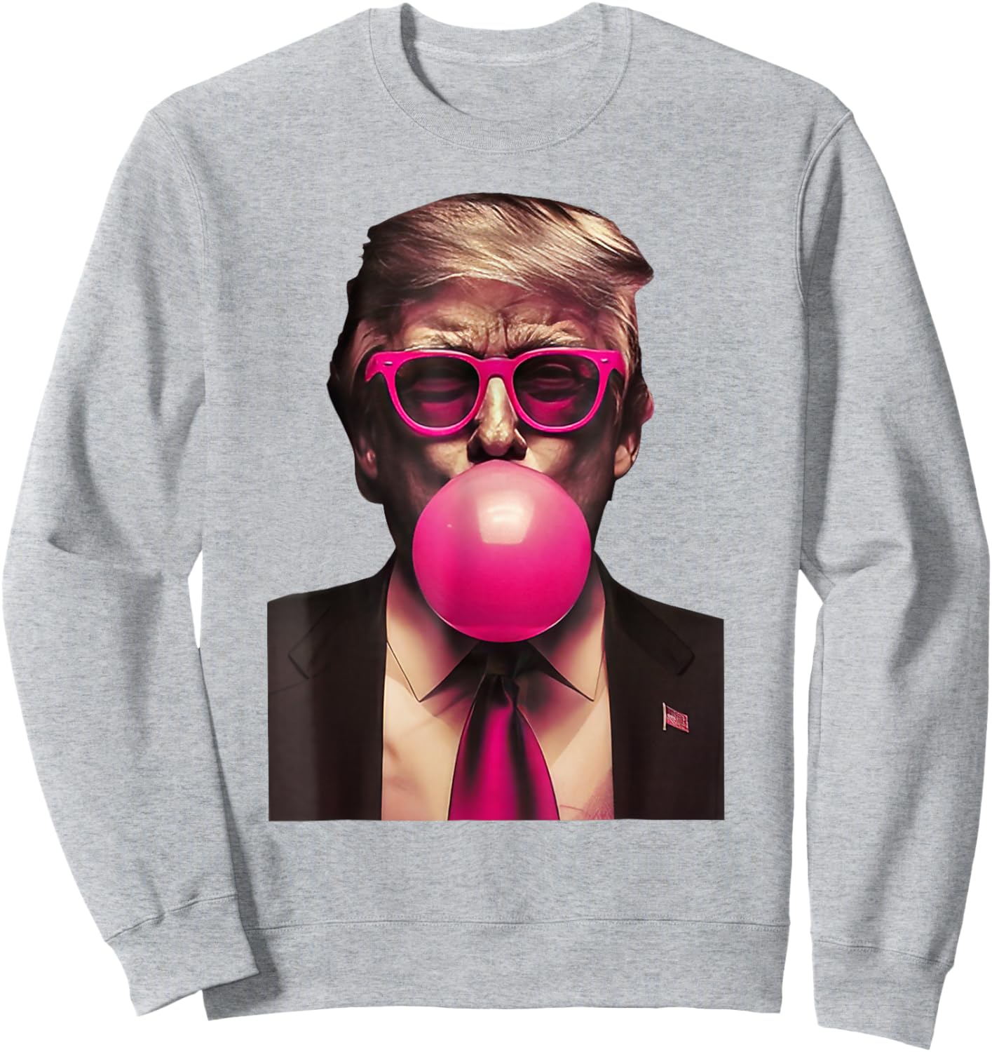 Trump Bubble Gum Funny Sweatshirt - Sweatshirt | Ash