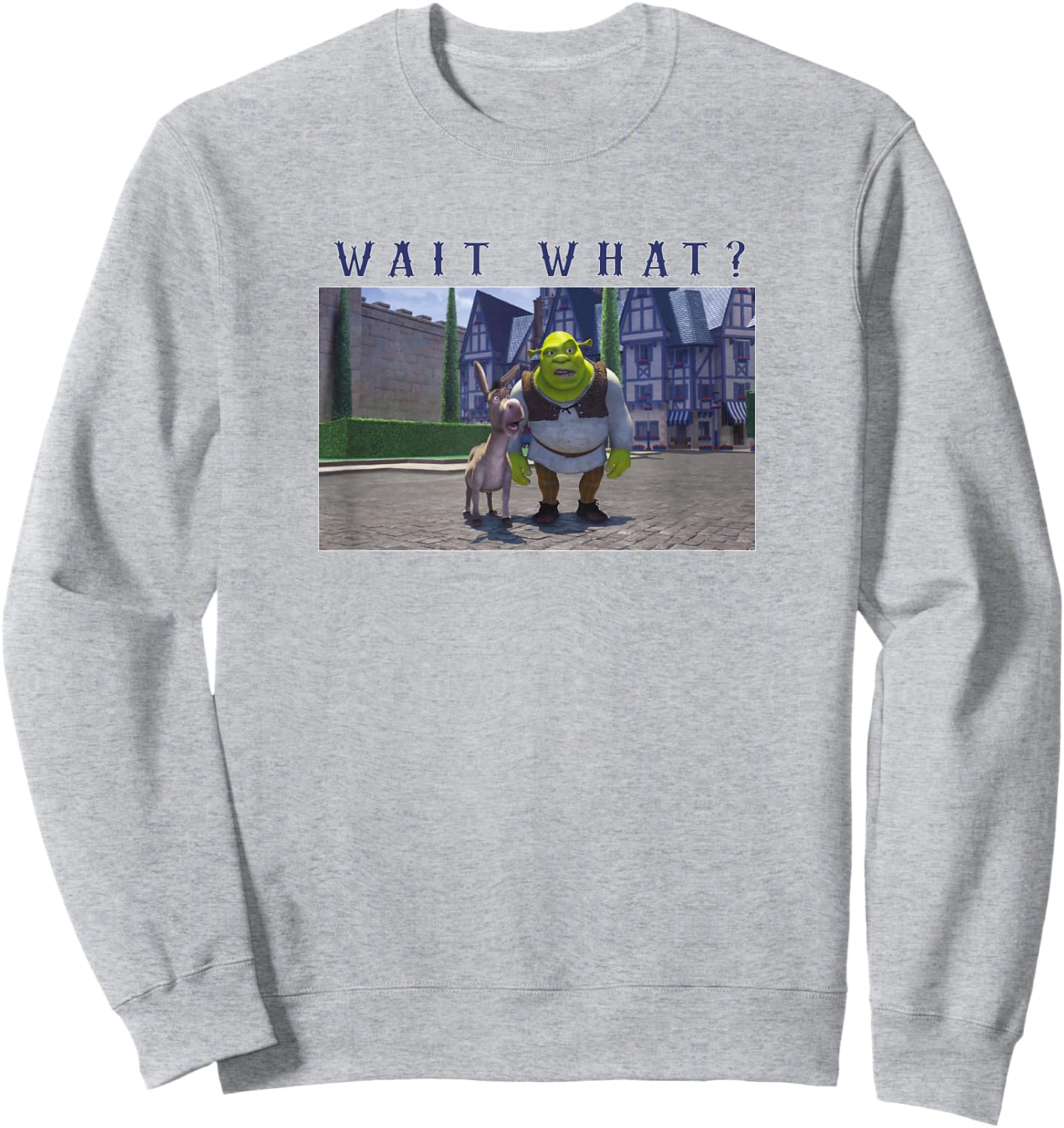 Shrek & Donkey Wait What Sweatshirt - Sweatshirt | Ash