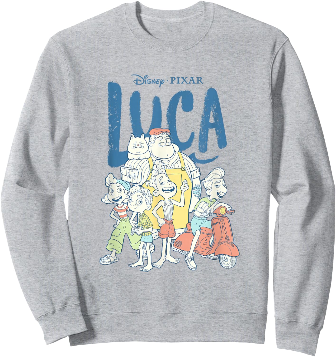 Disney Pixar Luca Group Shot Logo Sweatshirt - Sweatshirt | Ash