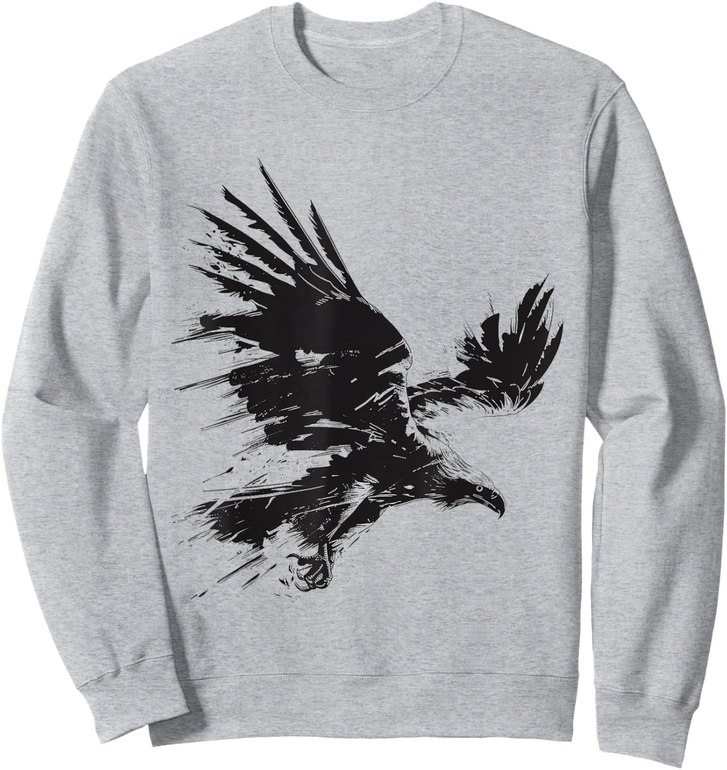 Eagle Animal Print Graphic Drawing Painting Eagle Sweatshirt - Sweatshirt | Ash