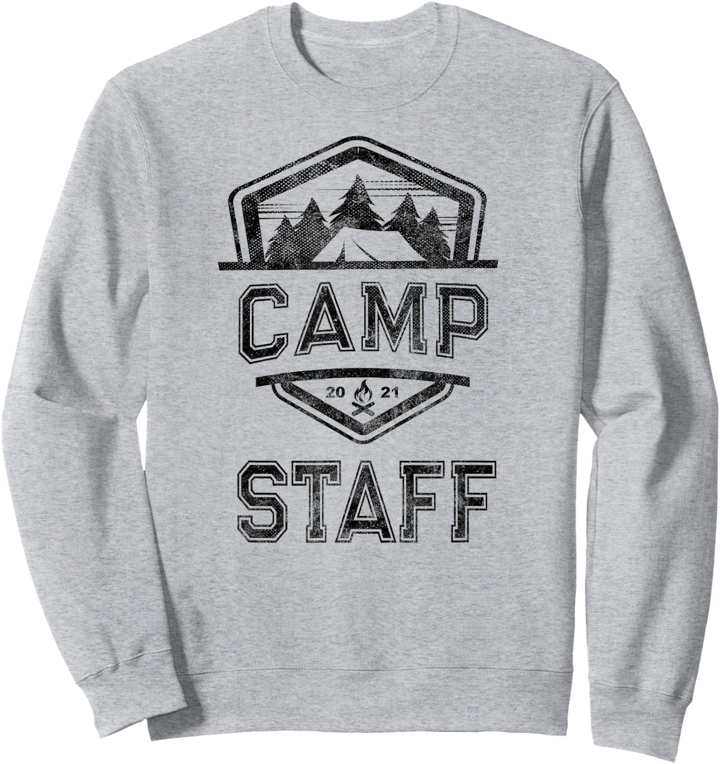 Vintage CAMP STAFF Campground Crew Counselor Nurse Host Team Sweatshirt - Sweatshirt | Ash