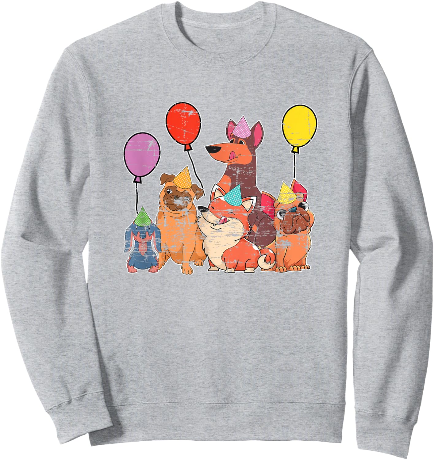 Cute Dog Owner Birthday Animal Kids Celebration Party Dog Sweatshirt - Sweatshirt | Ash
