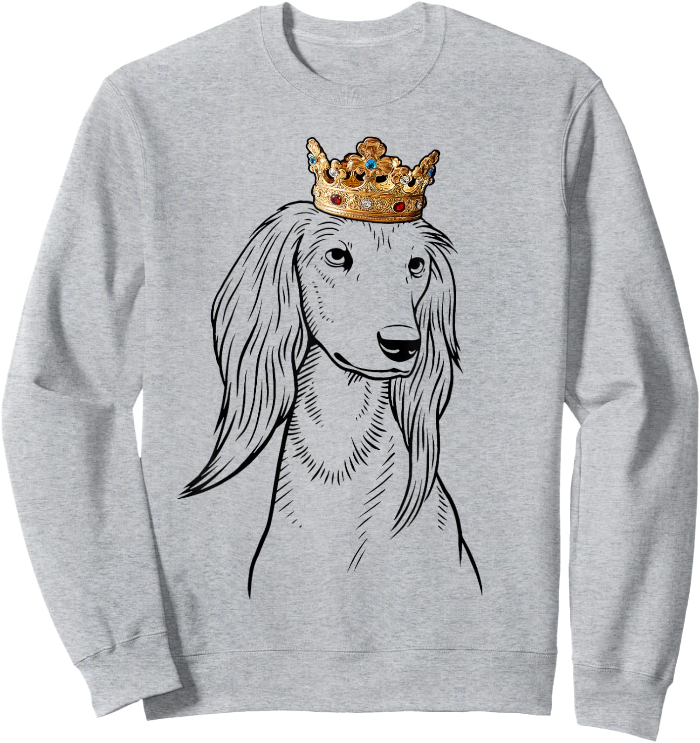 Saluki Dog Wearing Crown Sweatshirt - Sweatshirt | Ash