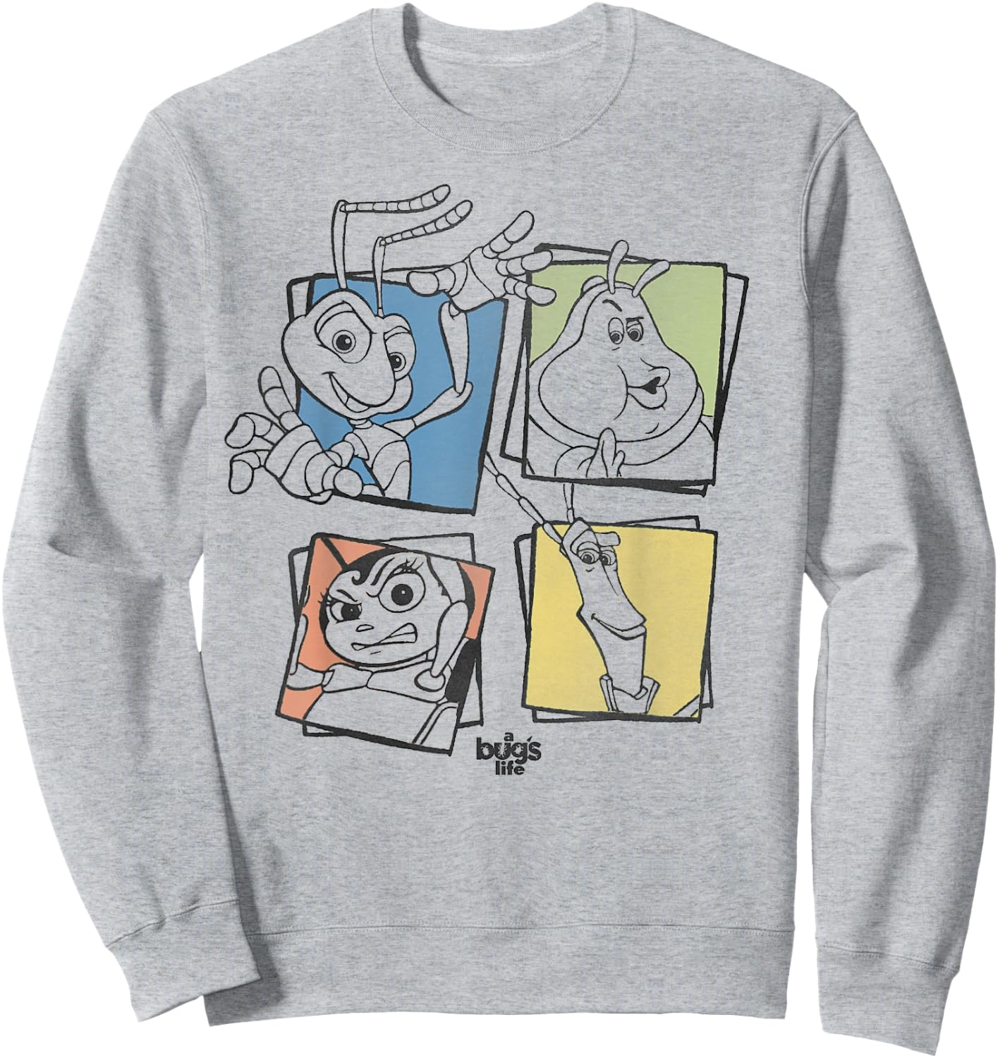Disney Pixar A Bug's Life Group Shot Box Up Sweatshirt - Sweatshirt | Ash