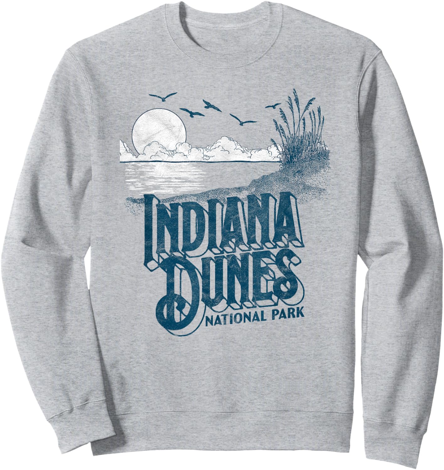 Vintage Indiana Dunes National Park Retro 80's Minimalist Sweatshirt - Sweatshirt | Ash