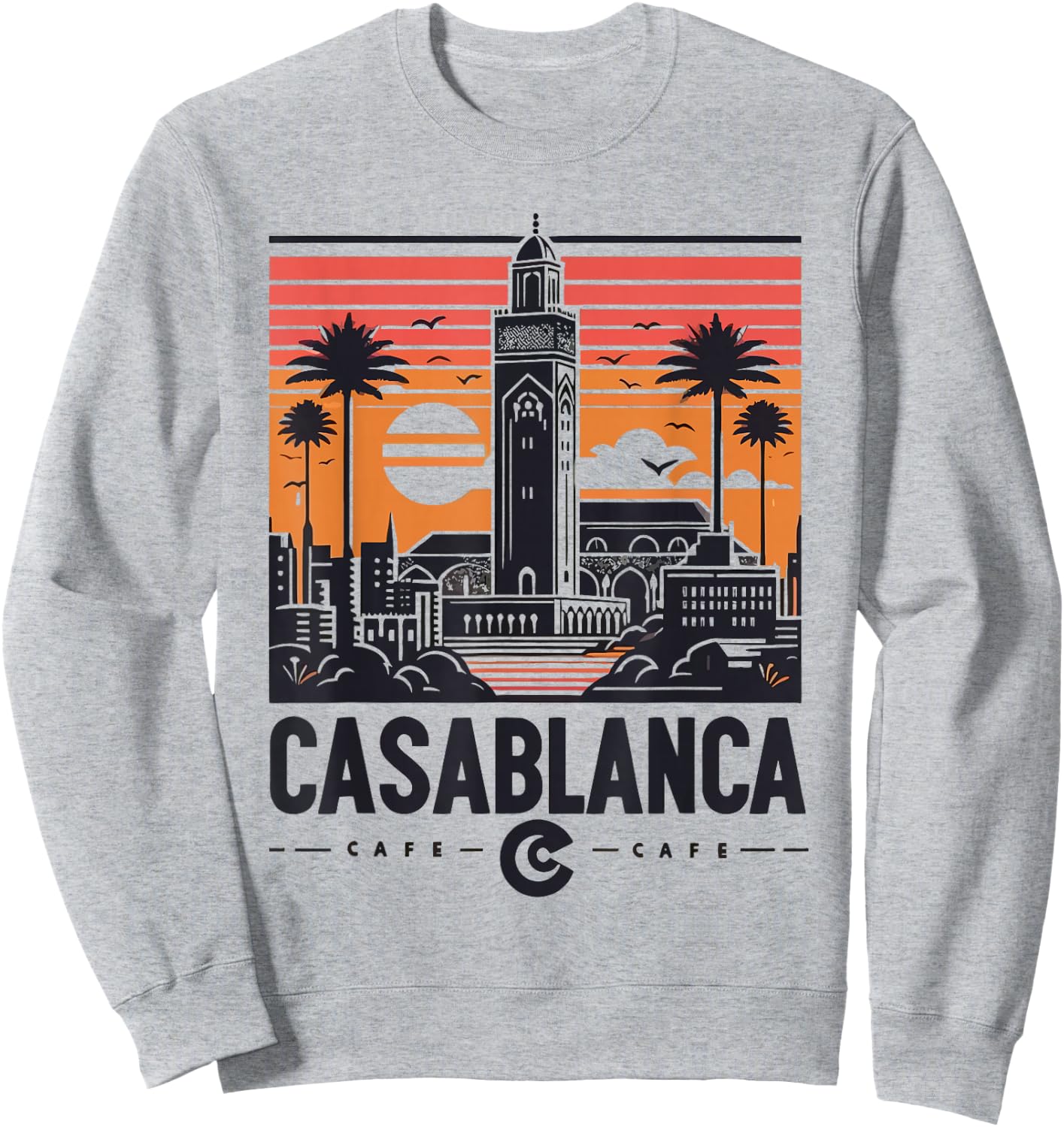 Vintage Casablanca Skyline Cafe Sweatshirt - Sweatshirt | Ash