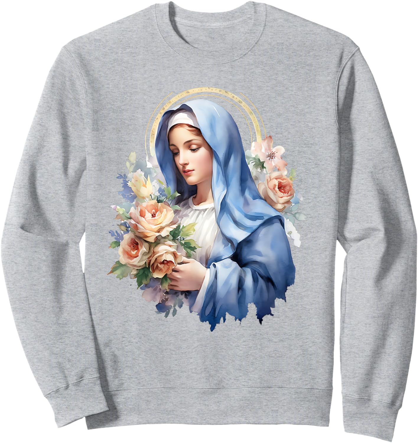 Virgen Mary La Virgen De Guadalupe Rosa Woman Sweatshirt - Sweatshirt | Ash