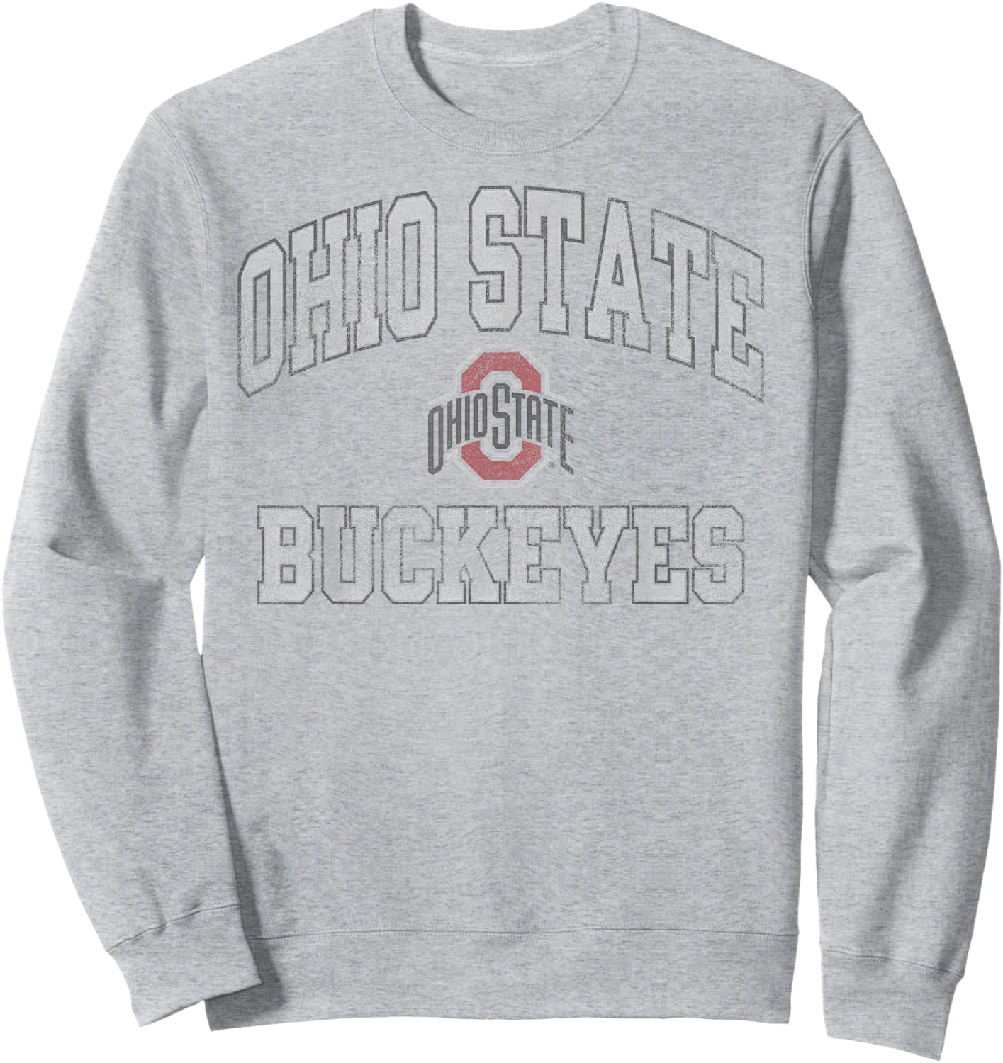 Ohio State Buckeyes Vintage Worn Gray Officially Licensed Sweatshirt - Sweatshirt | Ash