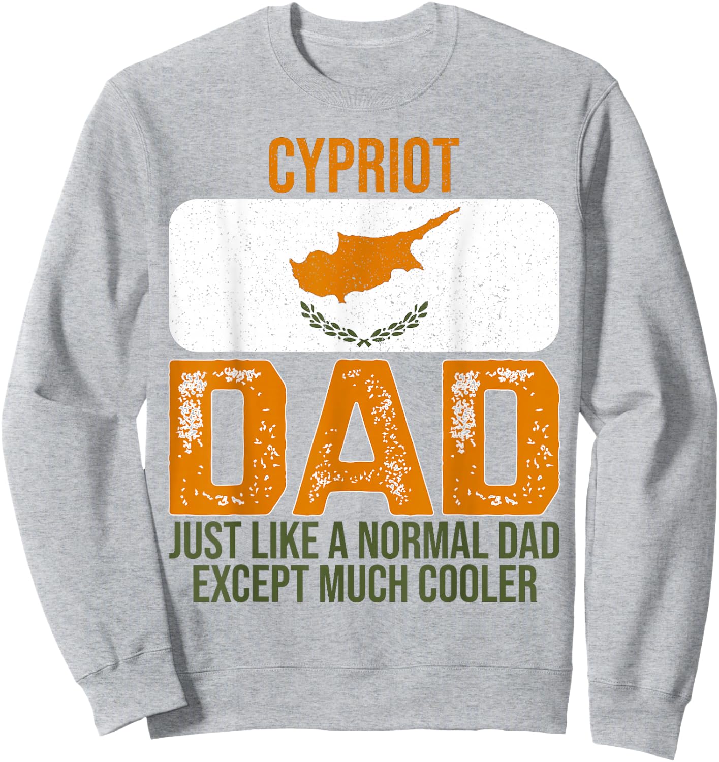 Vintage Cypriot Dad Cyprus Flag Design For Father's Day Sweatshirt - Sweatshirt | Ash