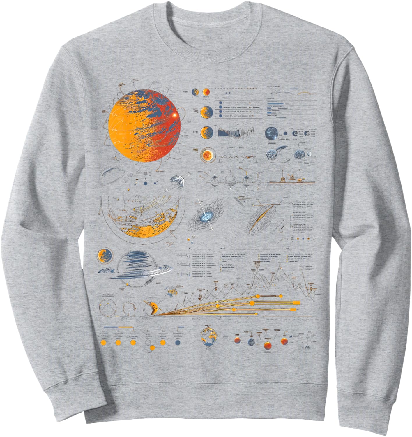 Solar System Infographic Sweatshirt - Sweatshirt | Ash