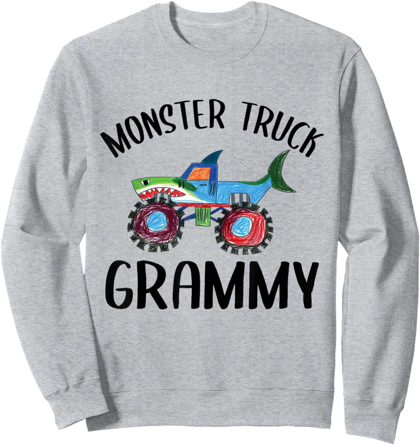 Children's Doodles Draw, Monster Truck Grammy Sweatshirt - Sweatshirt | Ash