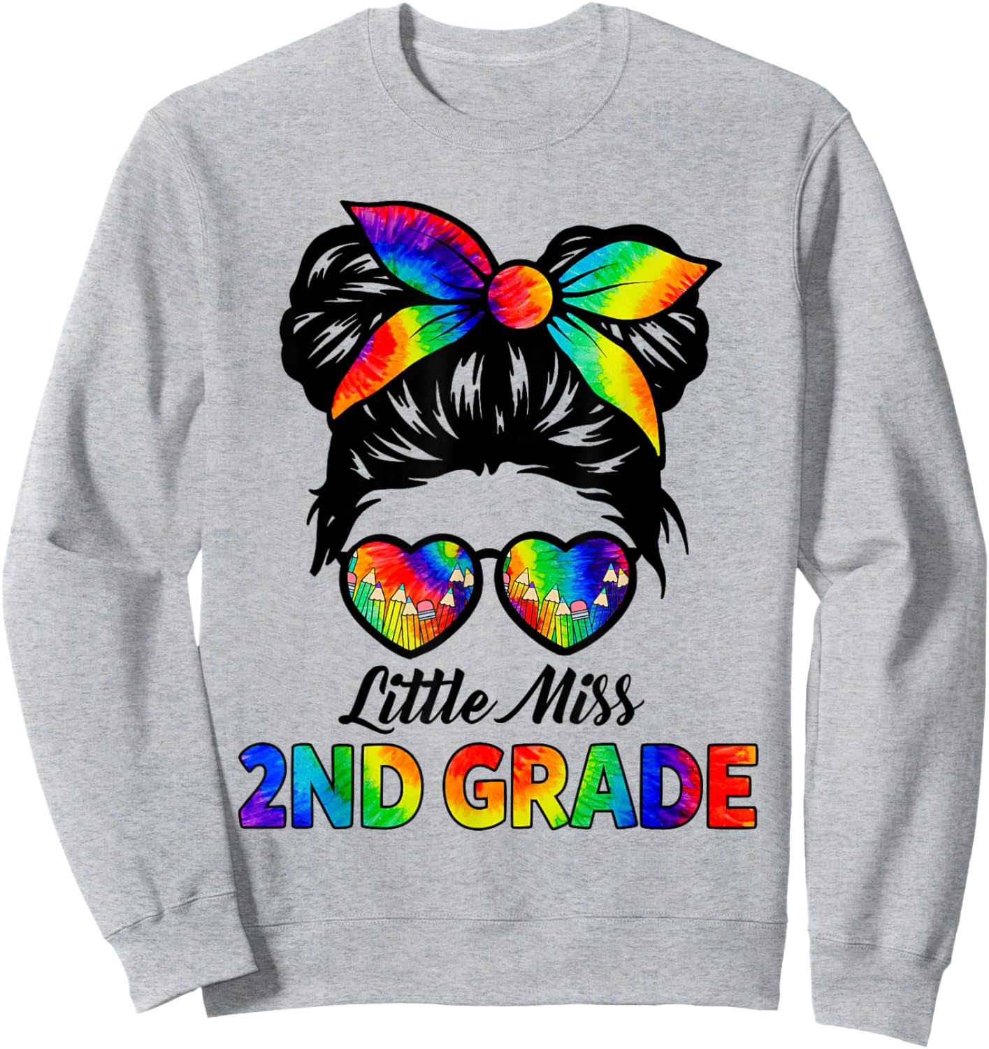 Girls Second Grade Back To School Cute Little Miss 2nd Grade Sweatshirt - Sweatshirt | Ash