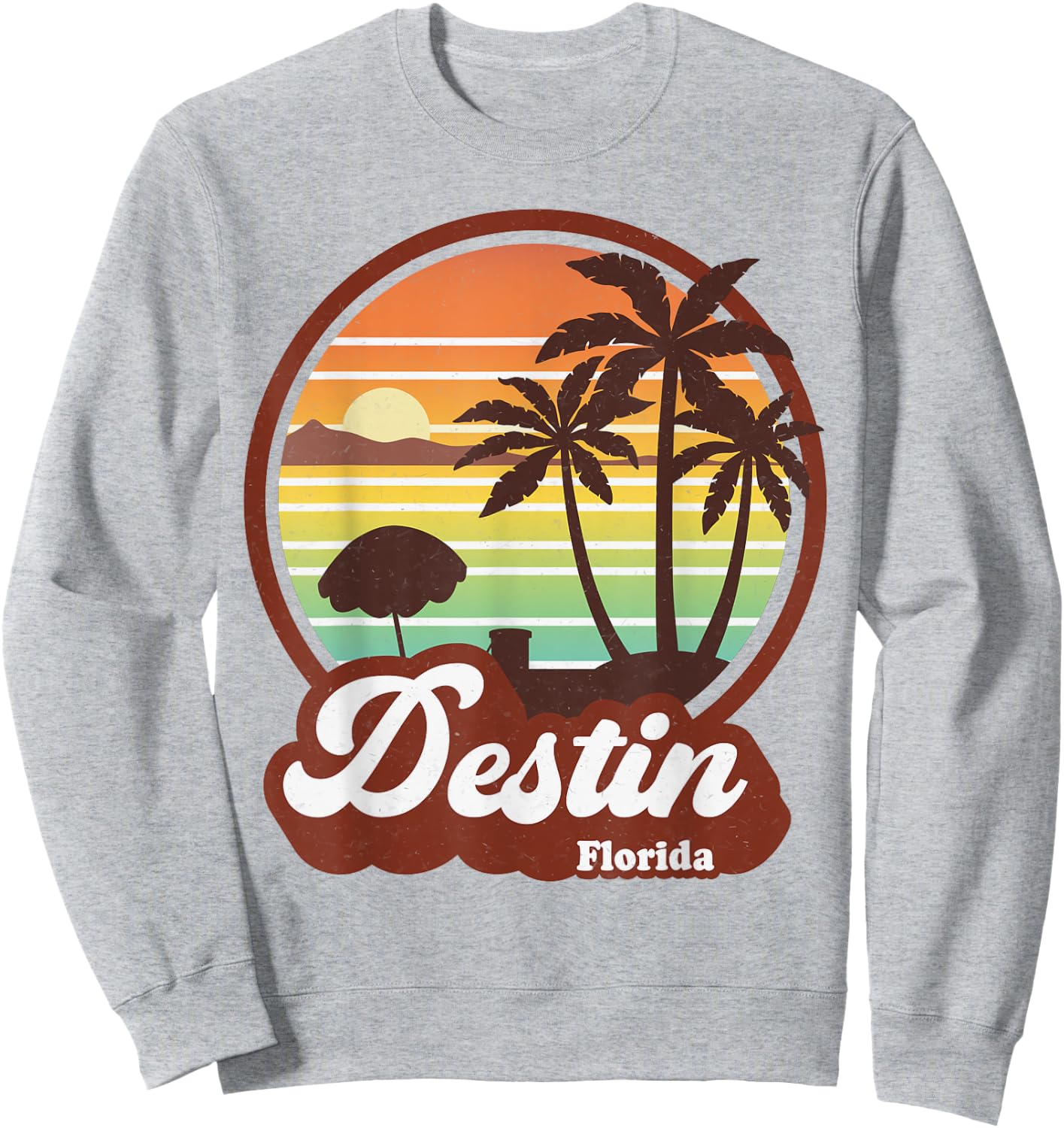 Vintage Destin Florida FL 80s Beach Souvenir Palm Tree Women Girls Kids Sweatshirt - Sweatshirt | Ash