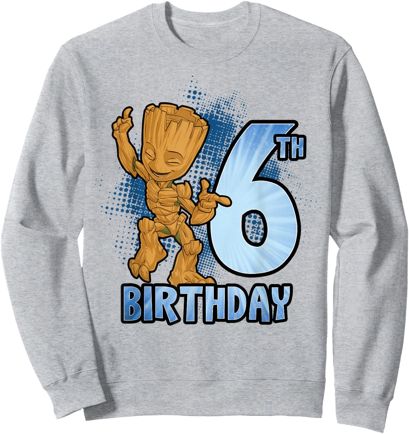 Marvel Guardians of The Galaxy Baby Groot 6th Birthday Sweatshirt - Sweatshirt | Ash