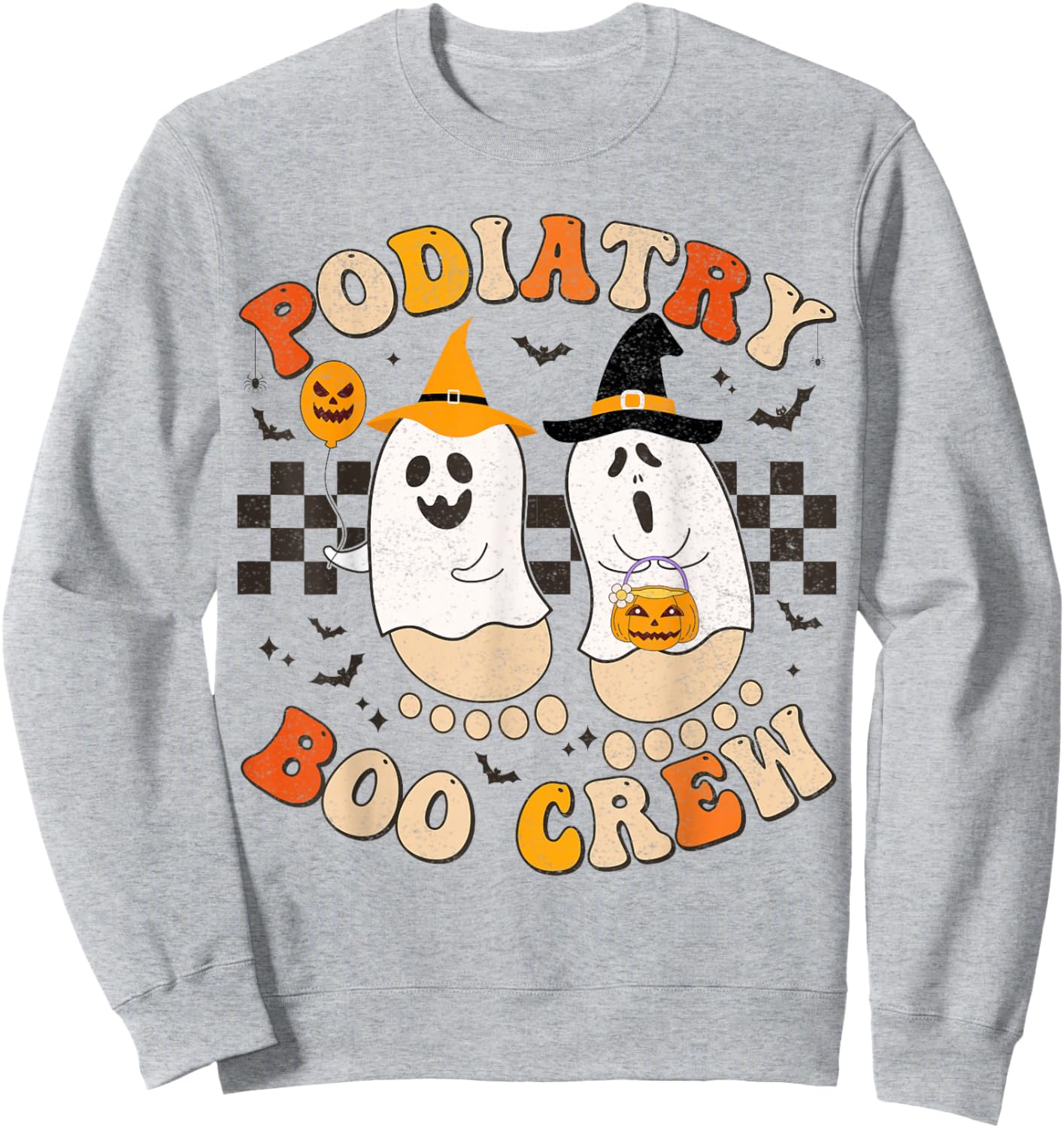 Halloween Foot Doctor Podiatrist Podiatry Boo Crew Ghost Sweatshirt - Sweatshirt | Ash