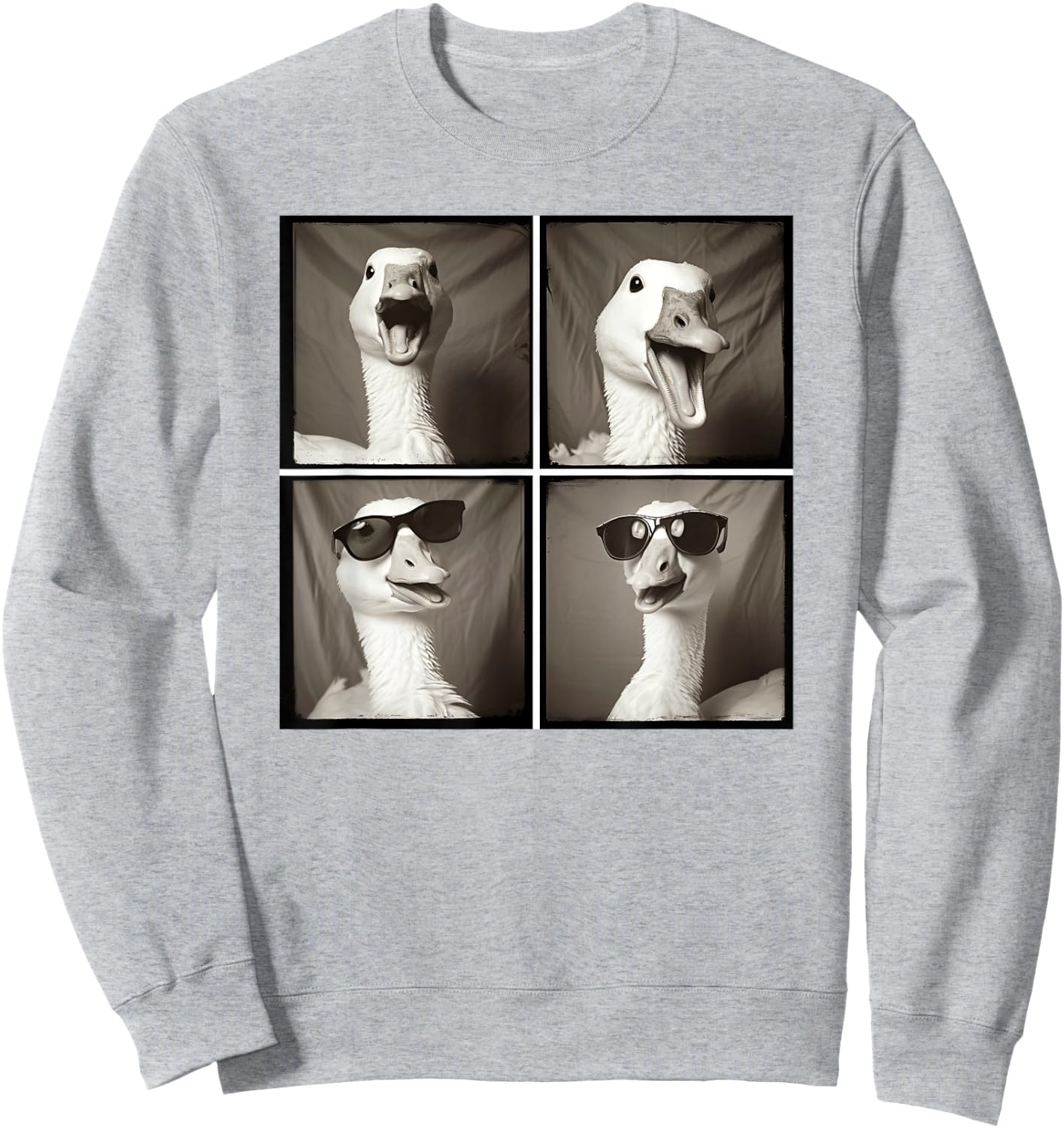 Cool Goose Farmyard Geese Funny Animal Wearing Sunglasses Sweatshirt - Sweatshirt | Ash