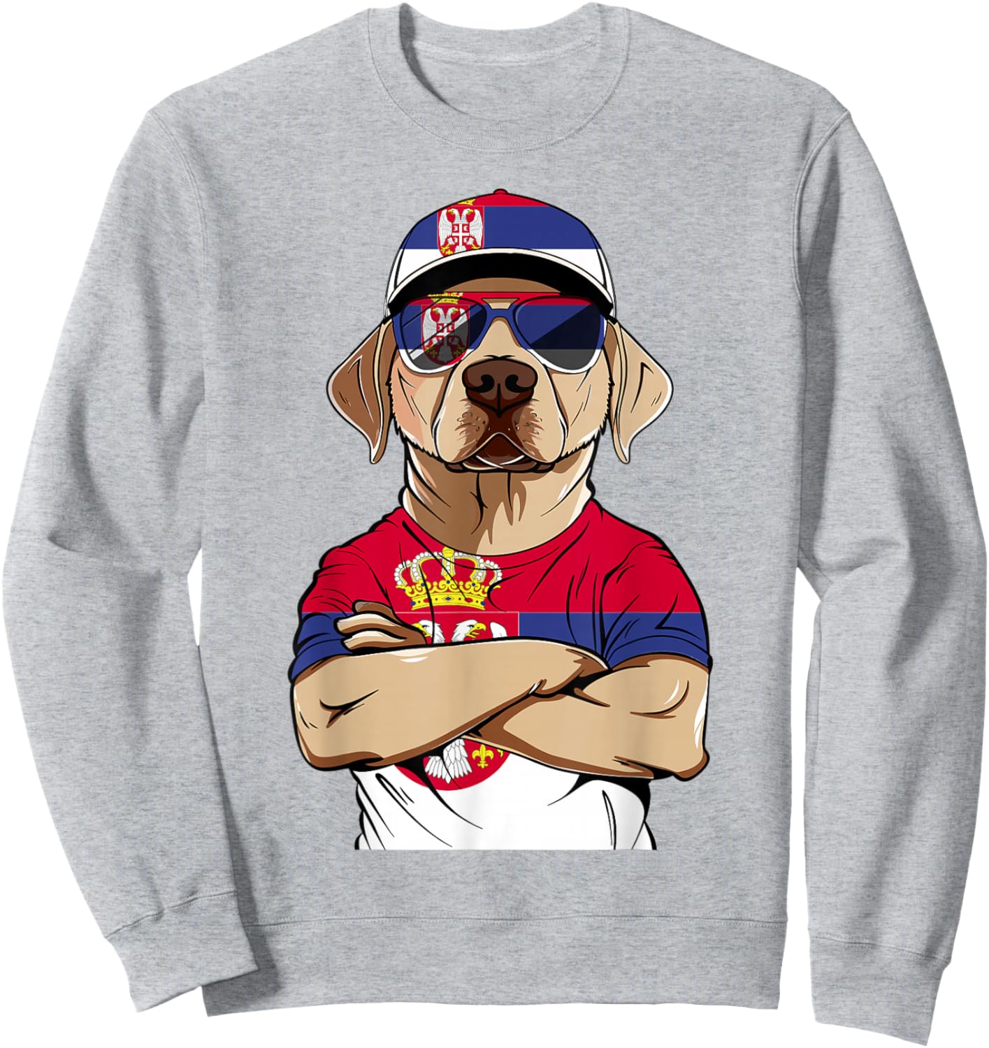 Serbian Flag Dog Mom Souvenirs Products Dogs Serbia Sweatshirt - Sweatshirt | Ash