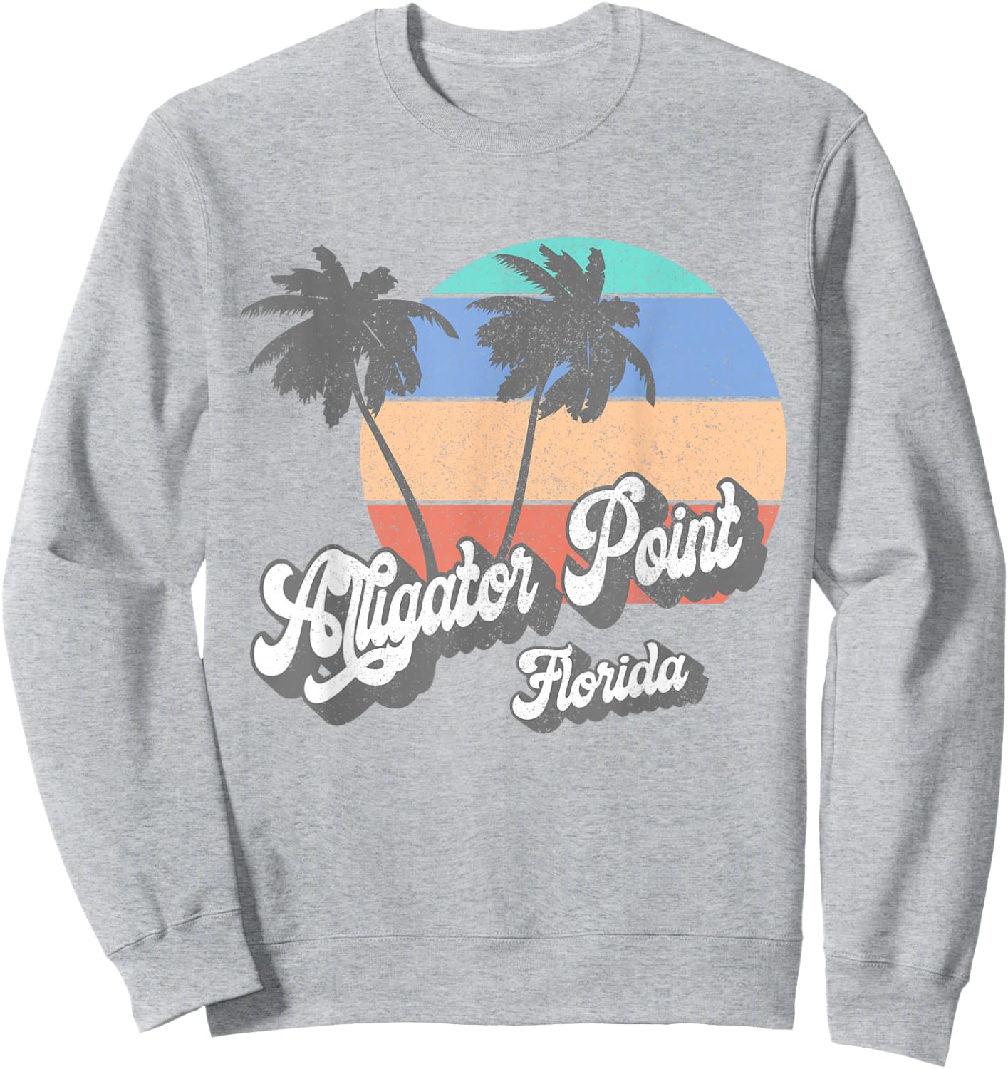 Retro Alligator Point Florida FL Vintage Beach Surf Sweatshirt - Sweatshirt | Ash