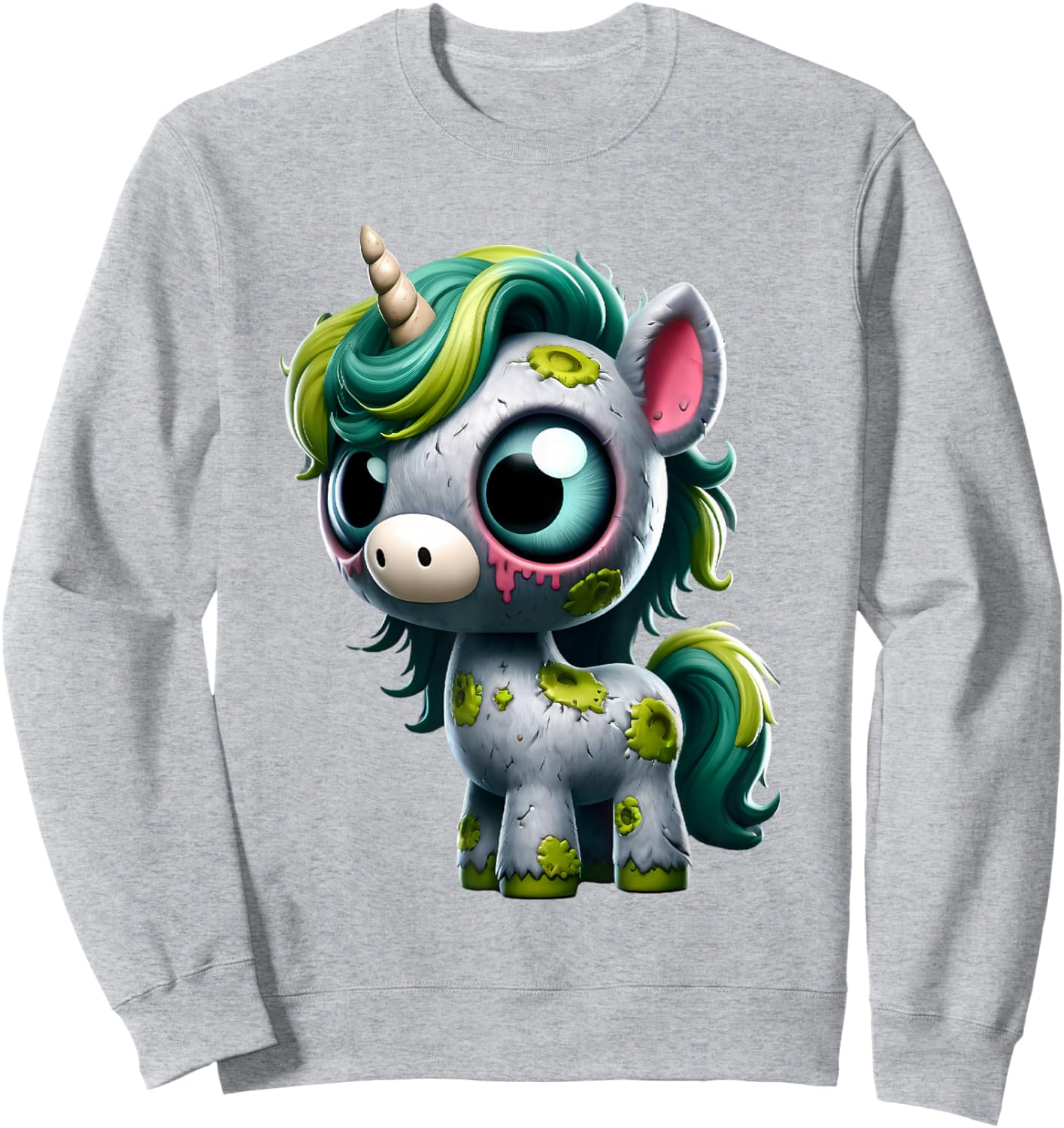 Unicorn Zombie Halloween Animal Women Girls Sweatshirt - Sweatshirt | Ash