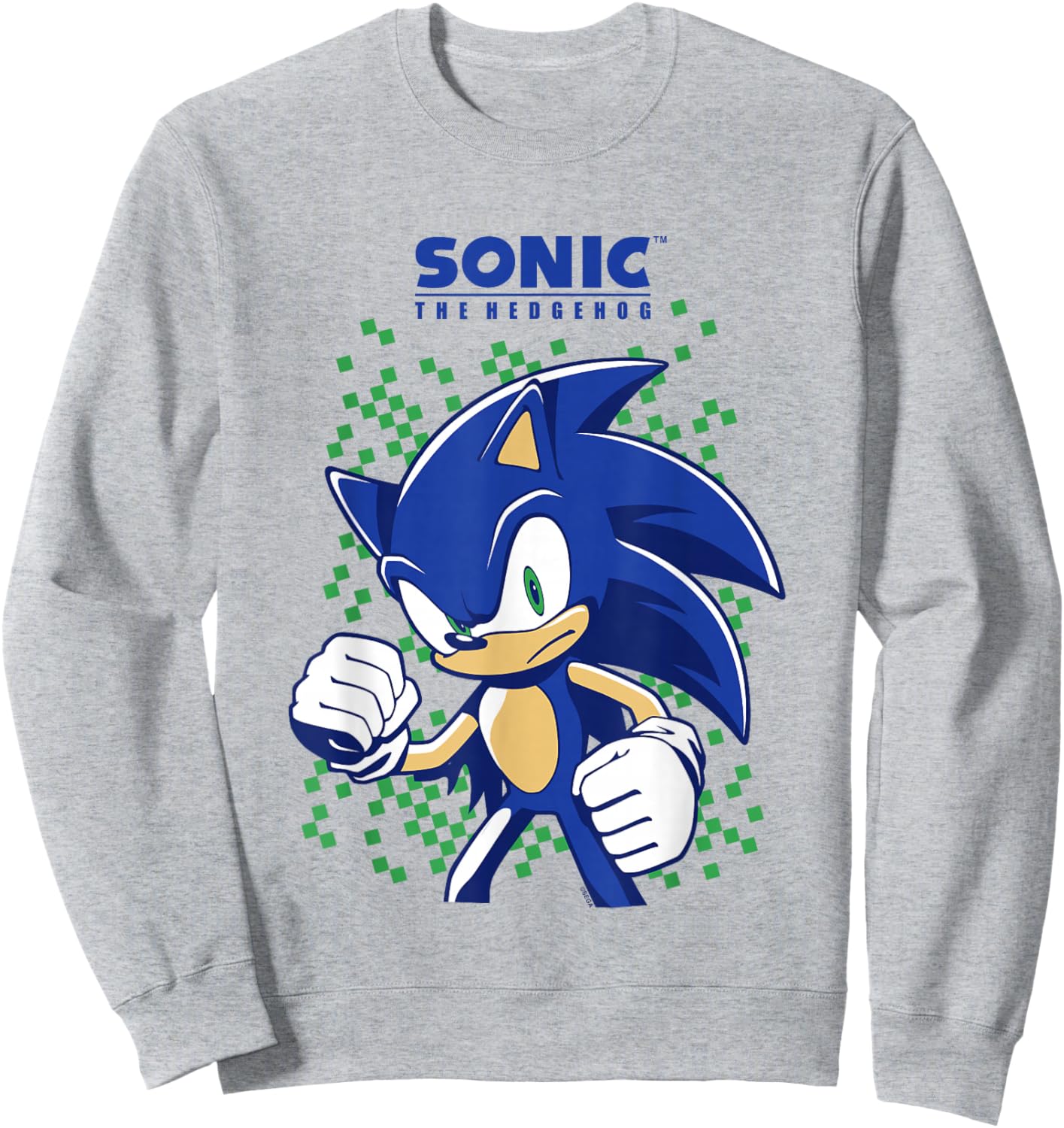 Sonic The Hedgehog Green Pixel Background Epic Shot Sweatshirt - Sweatshirt | Ash