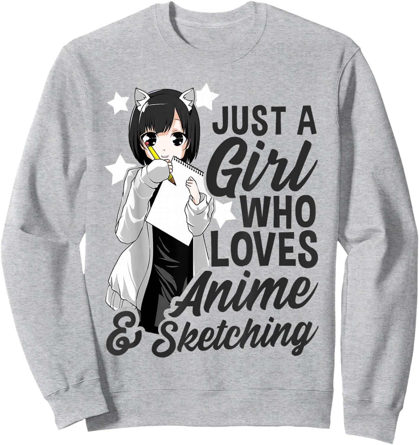 Just A Girl Who Loves Anime and Sketching Drawing Anime Kids Sweatshirt - Sweatshirt | Ash