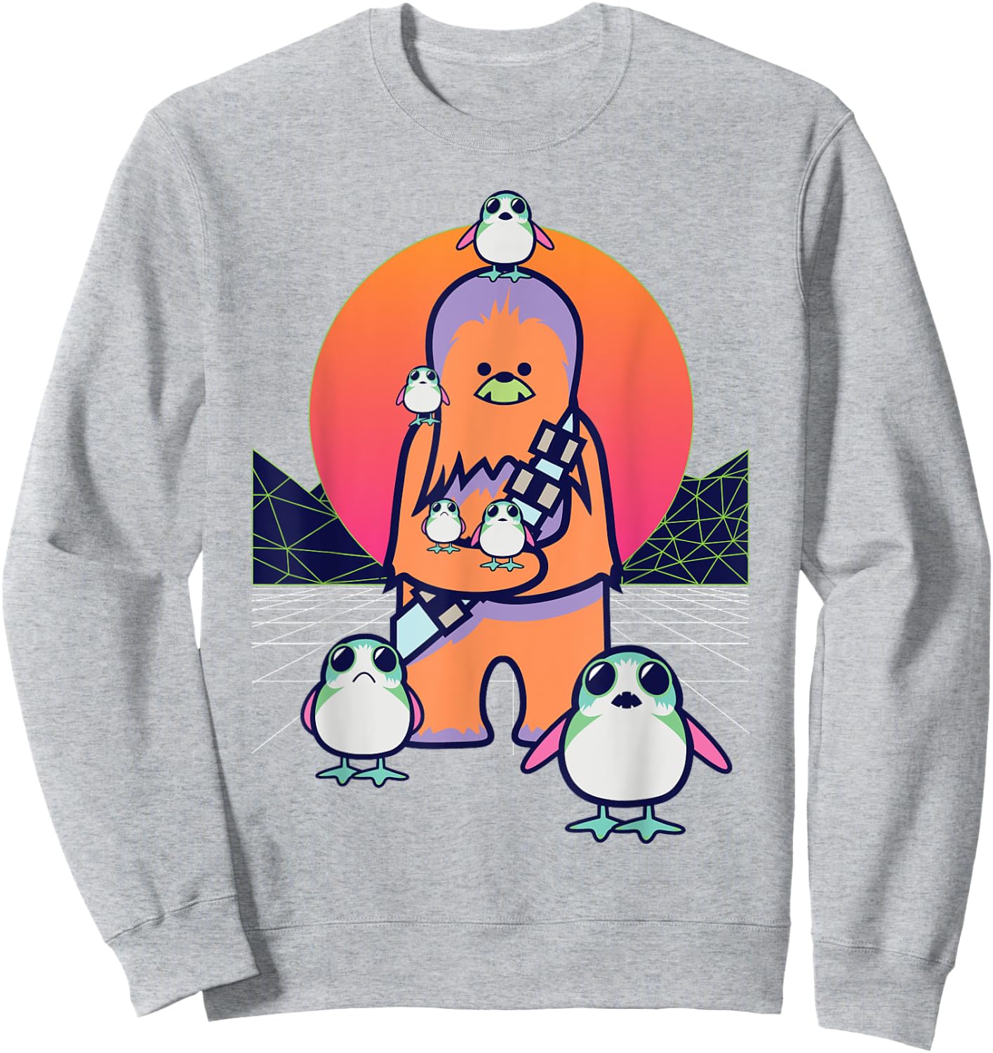Star Wars Kawaii Porgs and Chewbacca Sweatshirt - Sweatshirt | Ash
